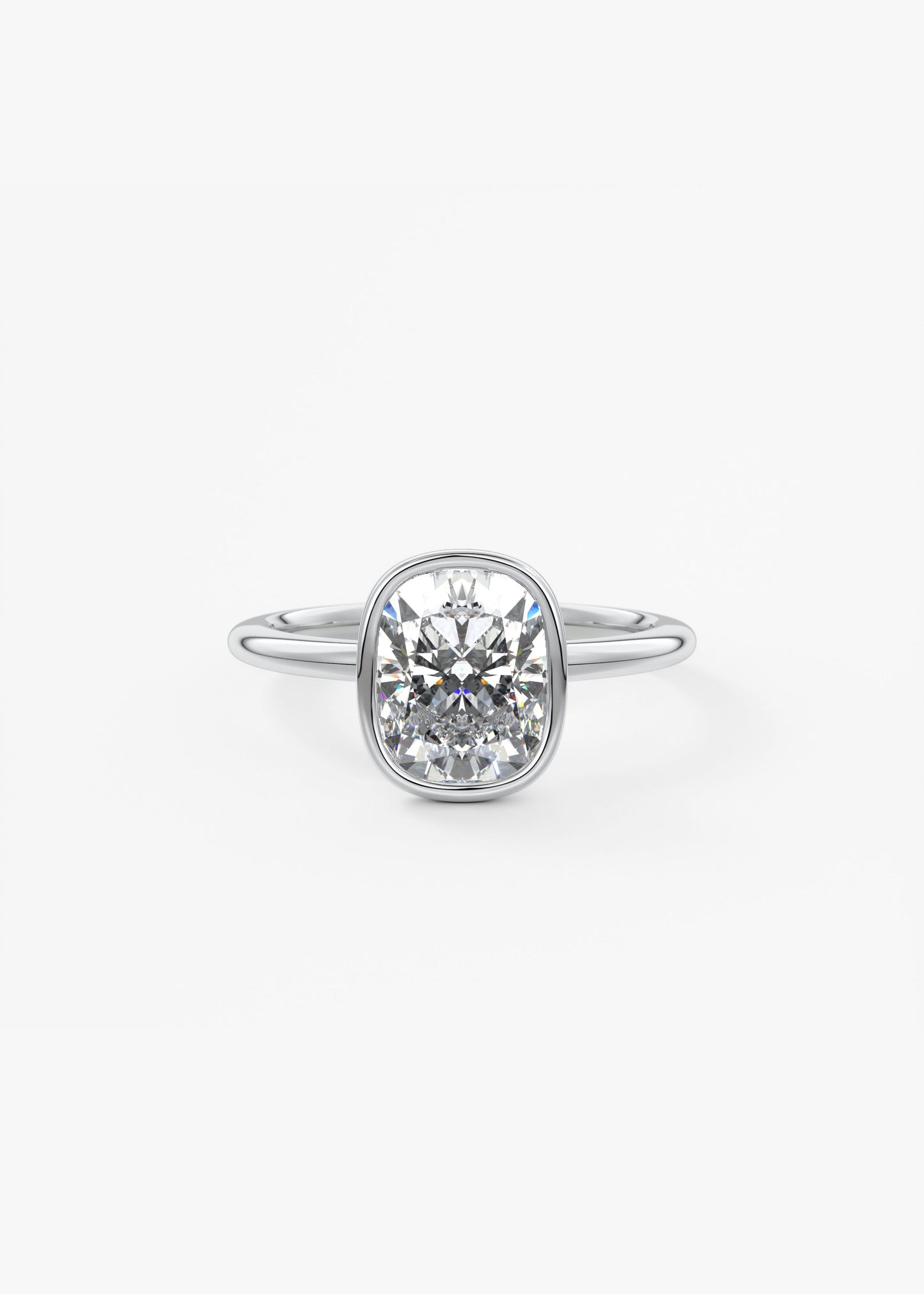 Oval Solitaire With Raised Basket Gallery Lab Grown Diamond Engagement Ring