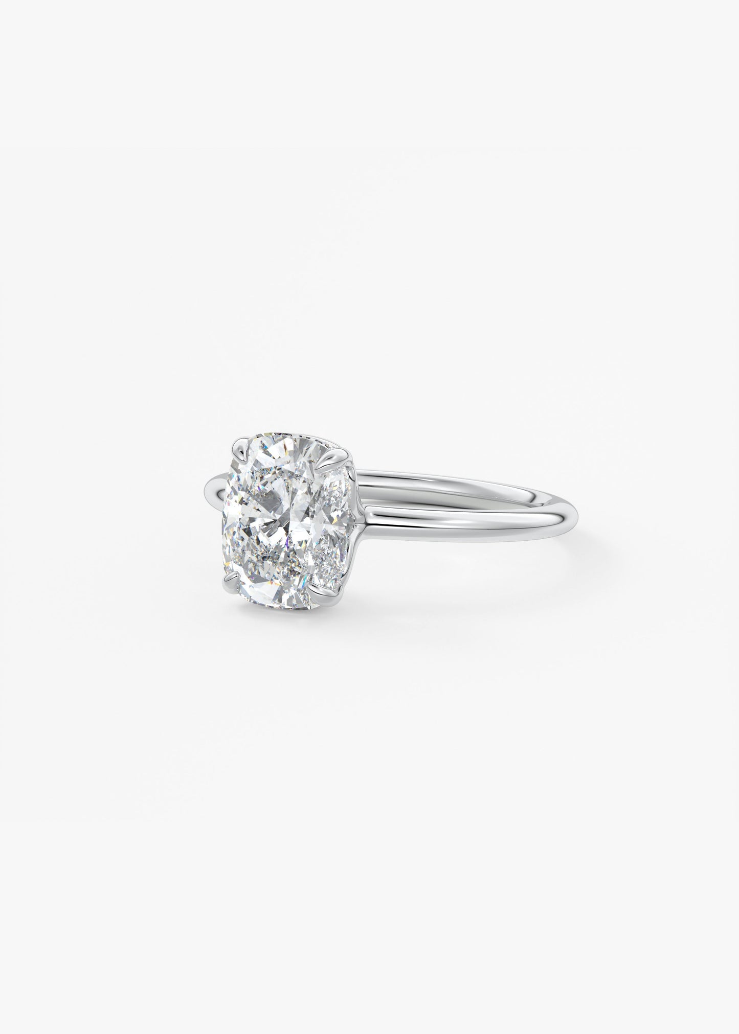 Oval Solitaire With Raised Basket Gallery Lab Grown Diamond Engagement Ring