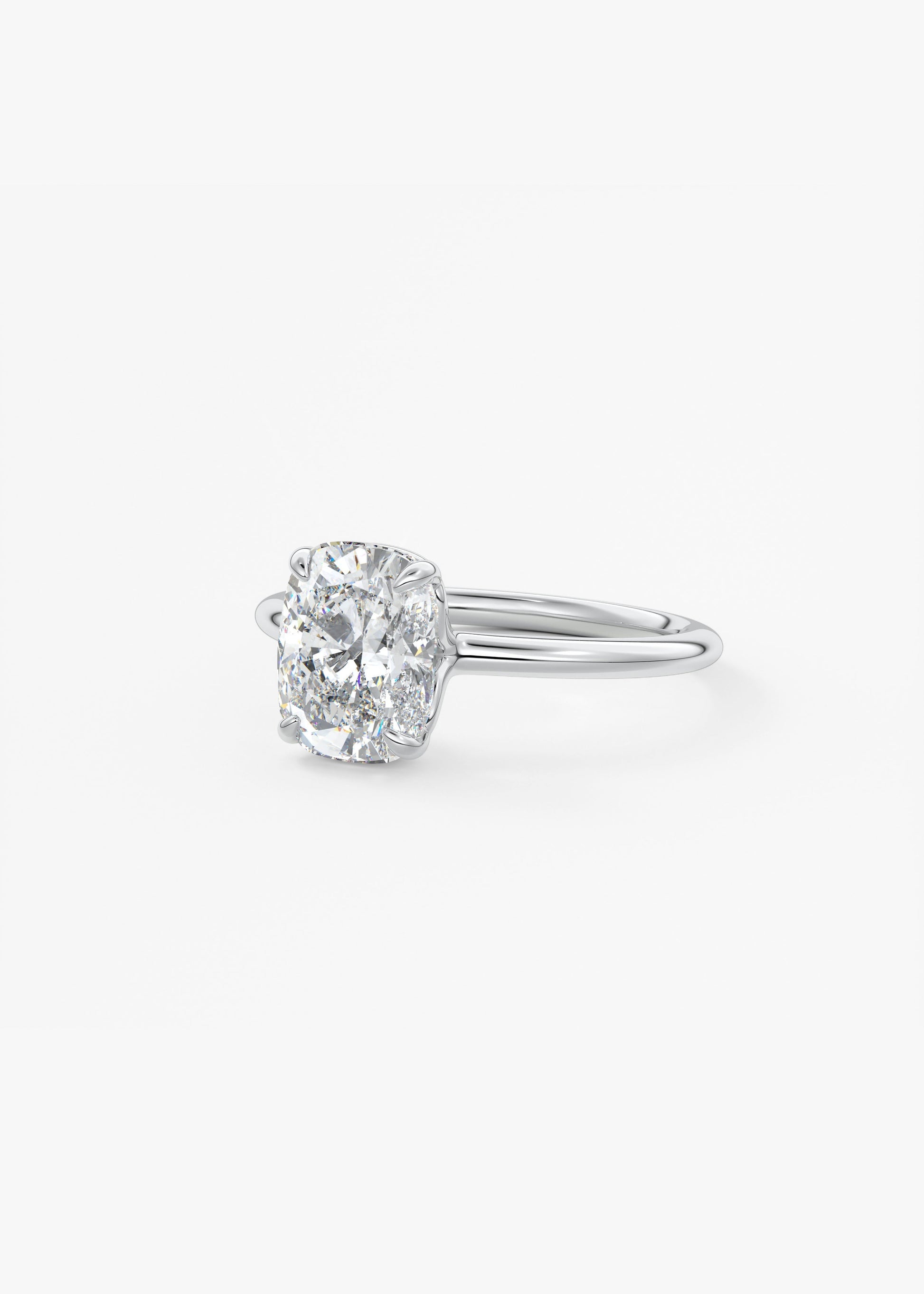 Oval Solitaire With Raised Basket Gallery Lab Grown Diamond Engagement Ring