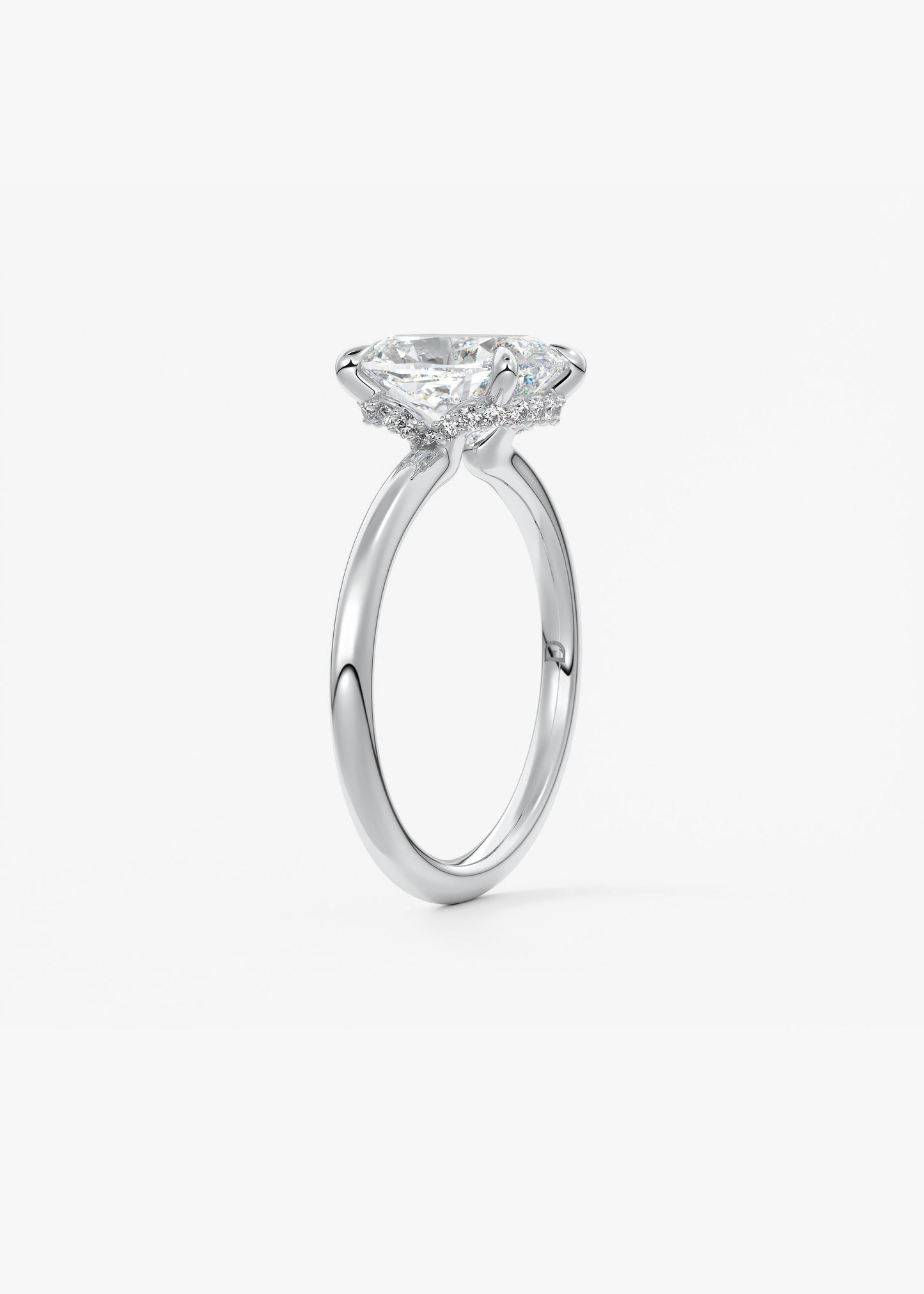 Oval Solitaire With Raised Basket Gallery Lab Grown Diamond Engagement Ring