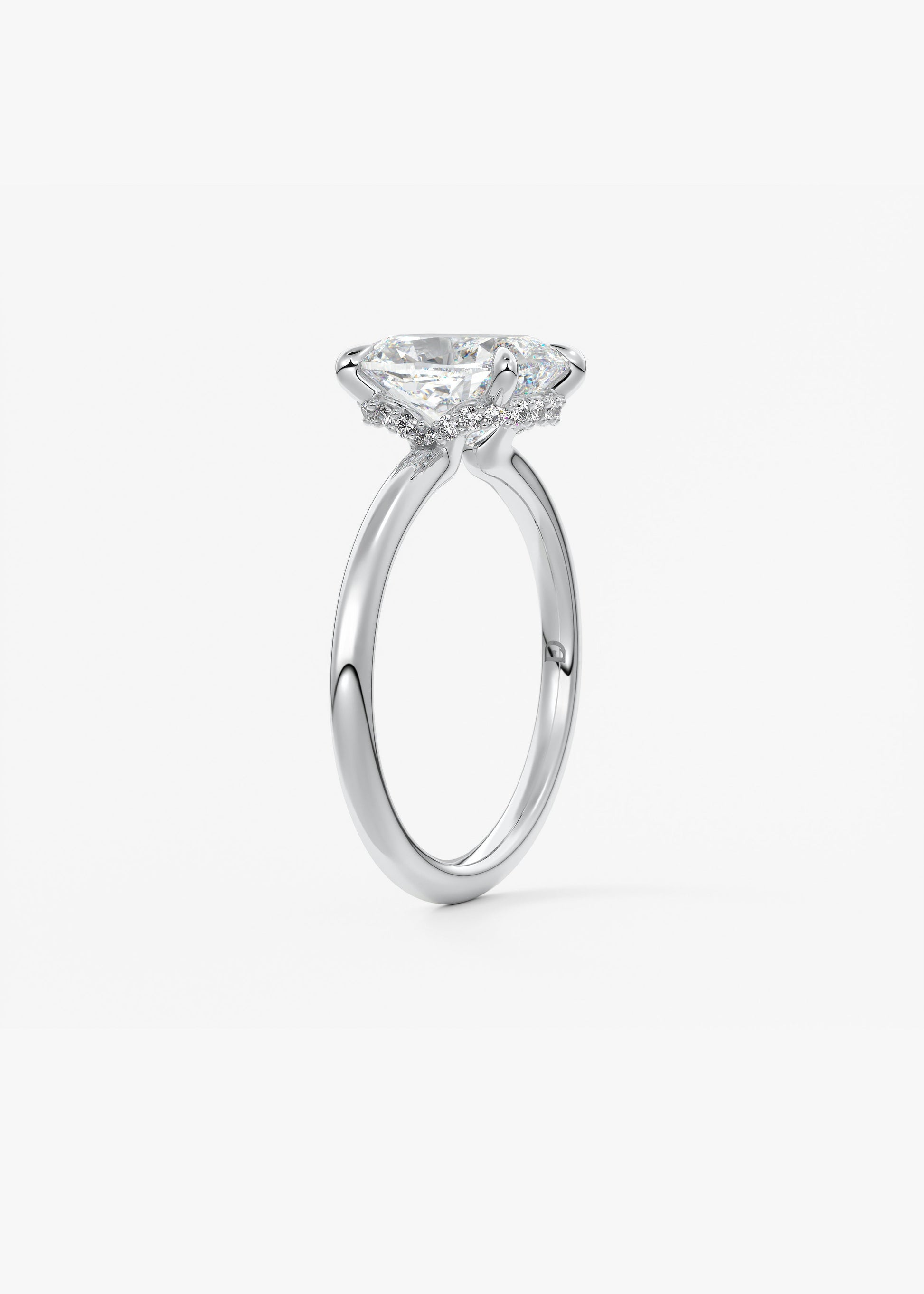 Oval Solitaire With Raised Basket Gallery Lab Grown Diamond Engagement Ring