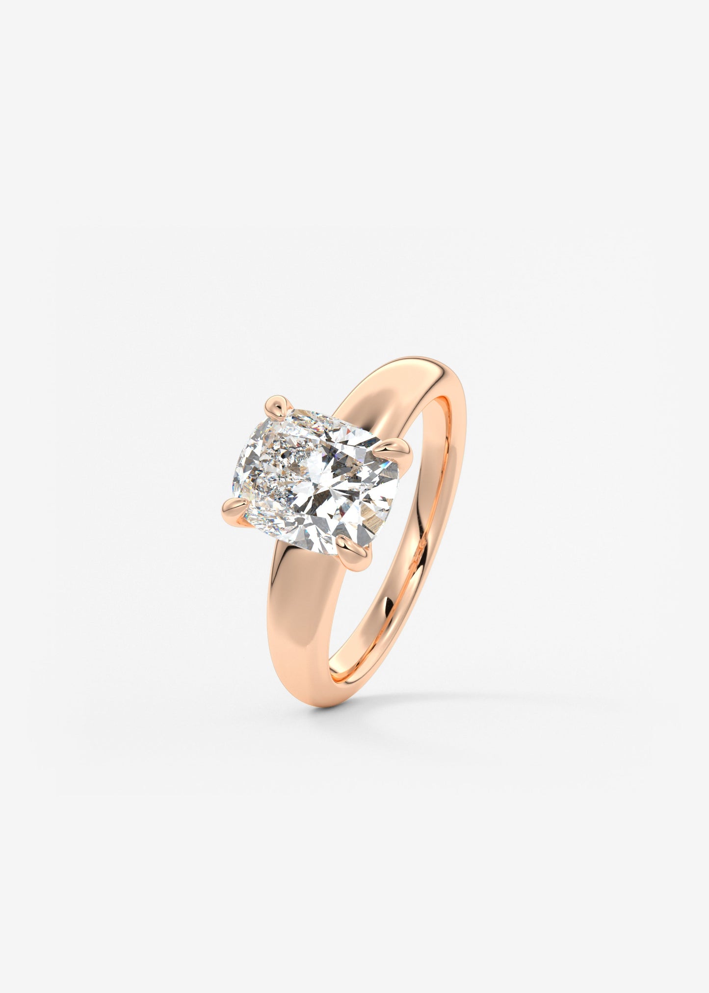 Oval Solitaire With Raised Basket Gallery Lab Grown Diamond Engagement Ring