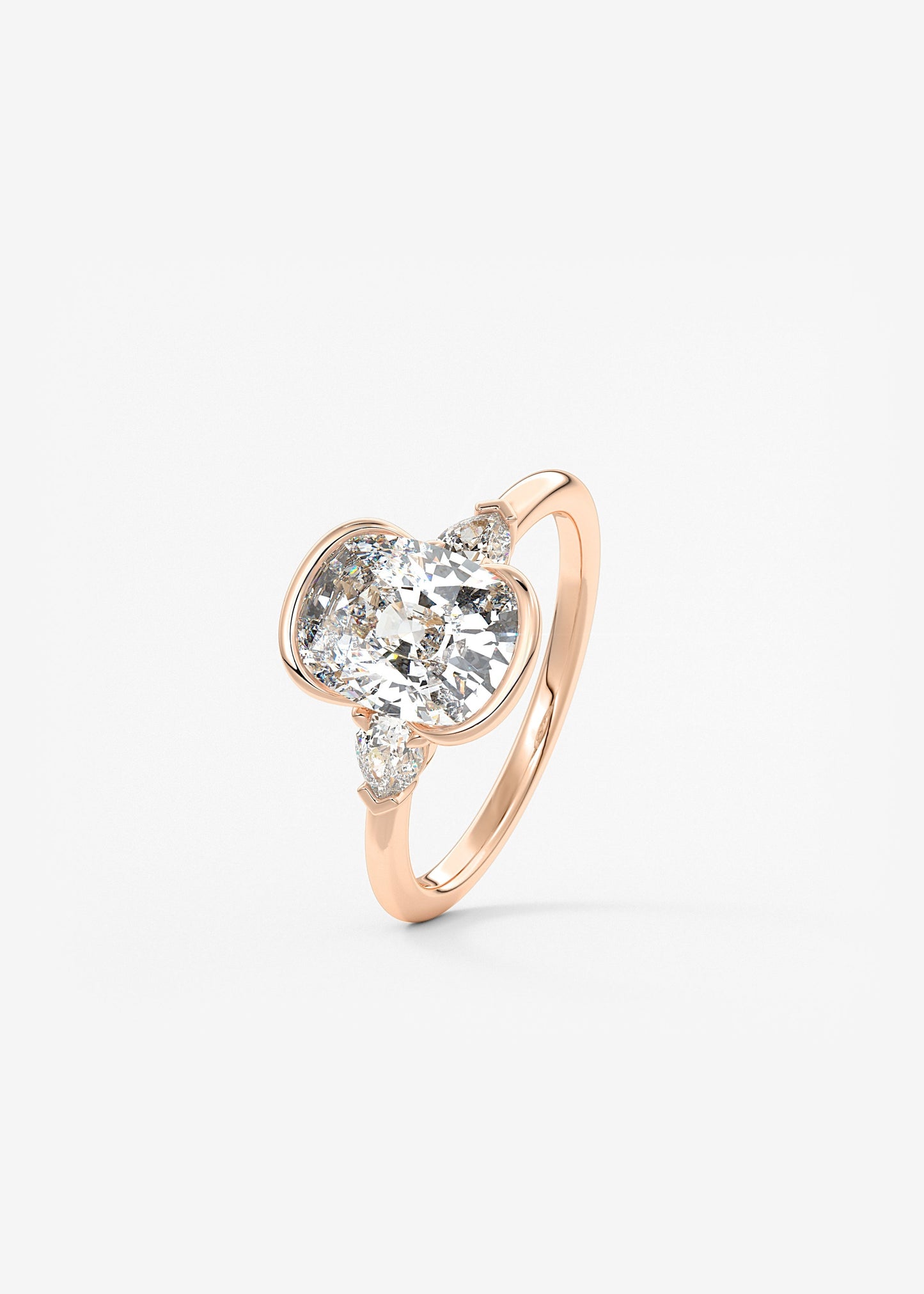 Oval Solitaire With Raised Basket Gallery Lab Grown Diamond Engagement Ring