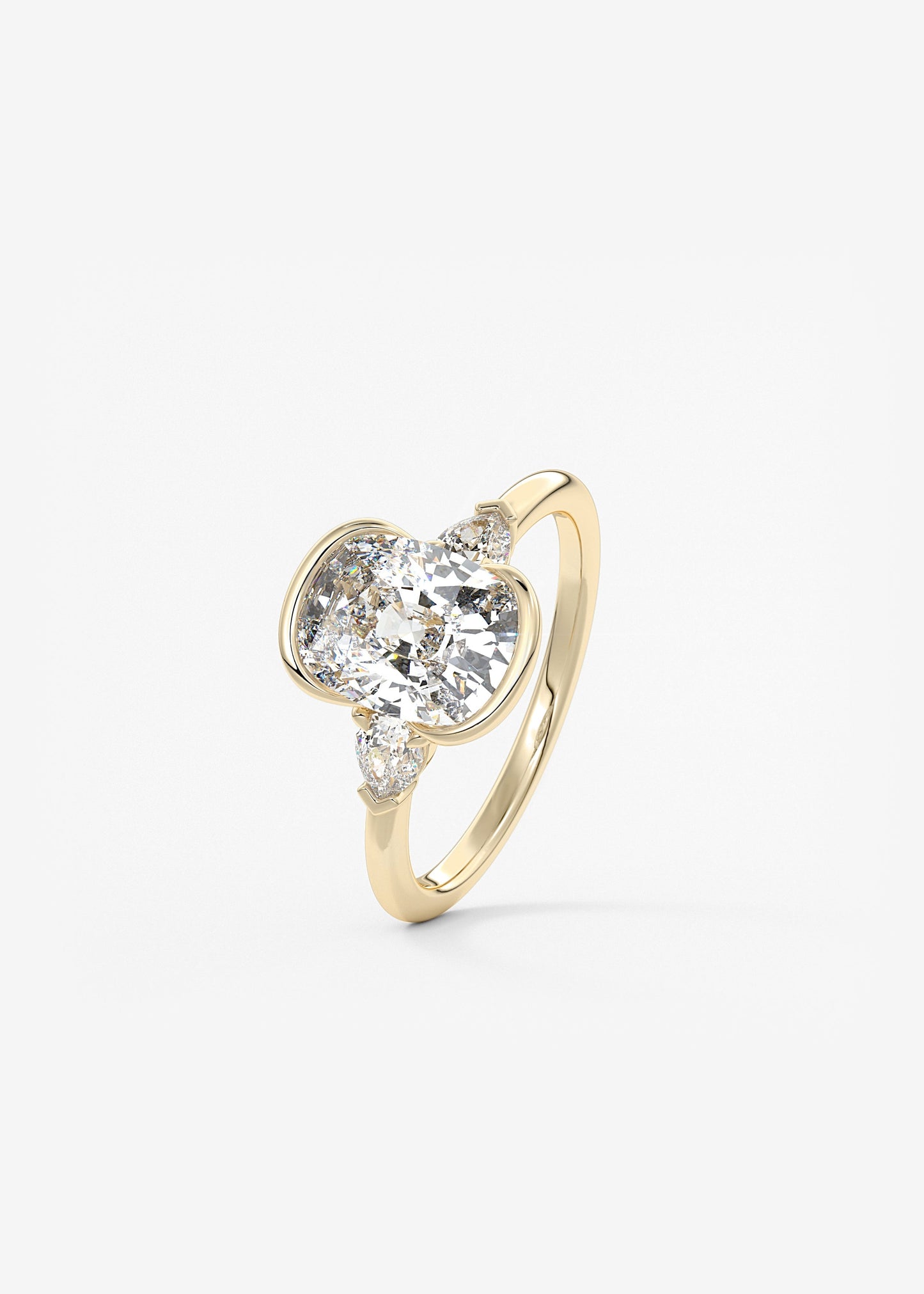 Oval Solitaire With Raised Basket Gallery Lab Grown Diamond Engagement Ring