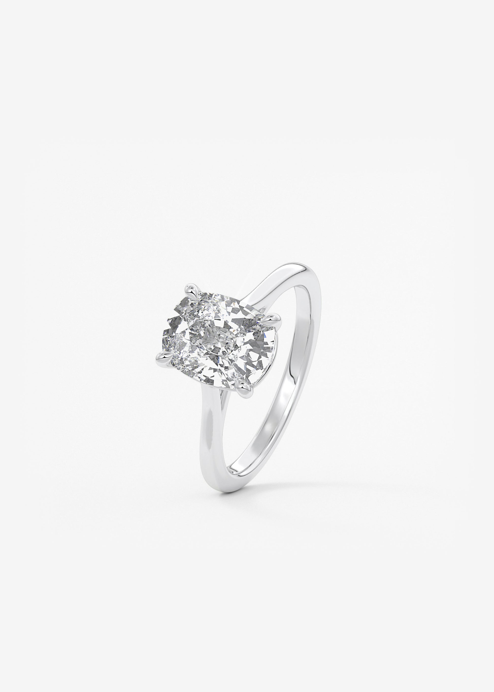 Oval Solitaire With Raised Basket Gallery Lab Grown Diamond Engagement Ring