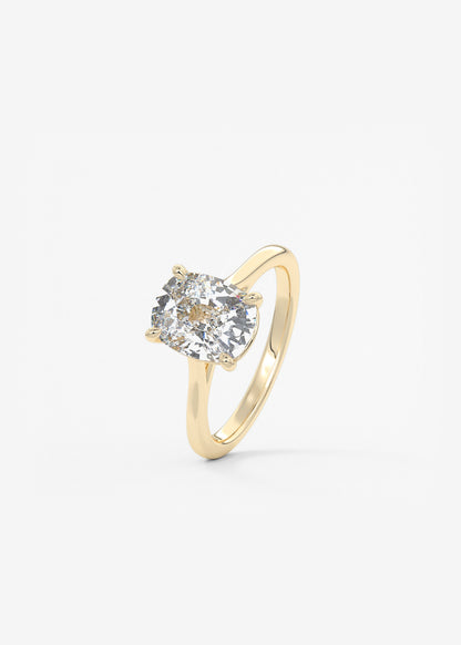 Oval Solitaire With Raised Basket Gallery Lab Grown Diamond Engagement Ring