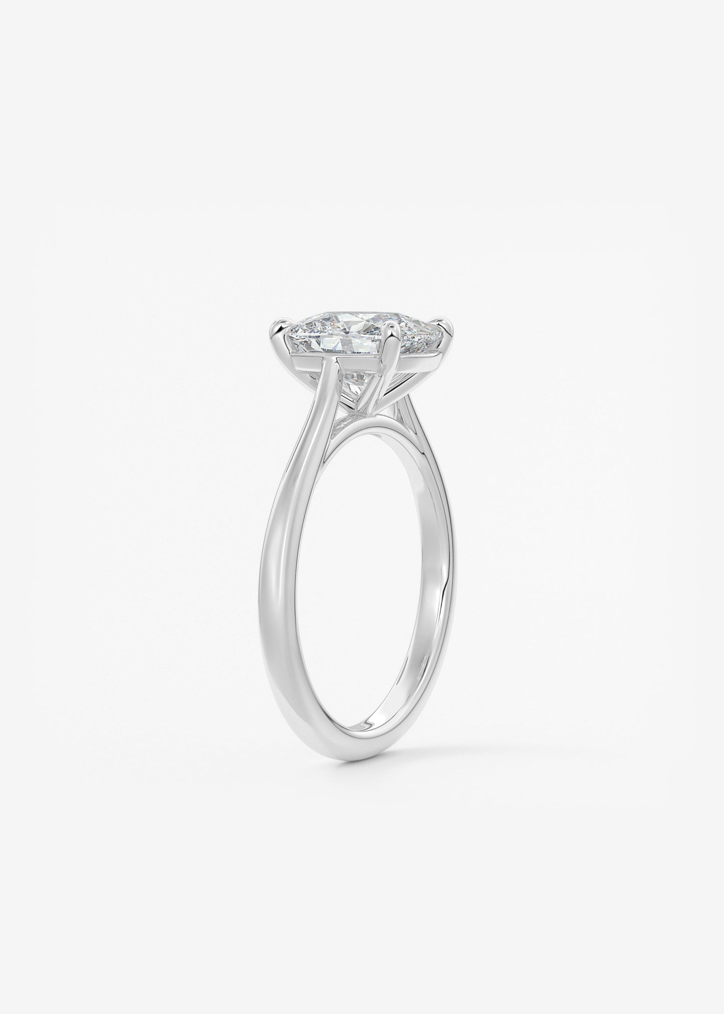 Oval Solitaire With Raised Basket Gallery Lab Grown Diamond Engagement Ring