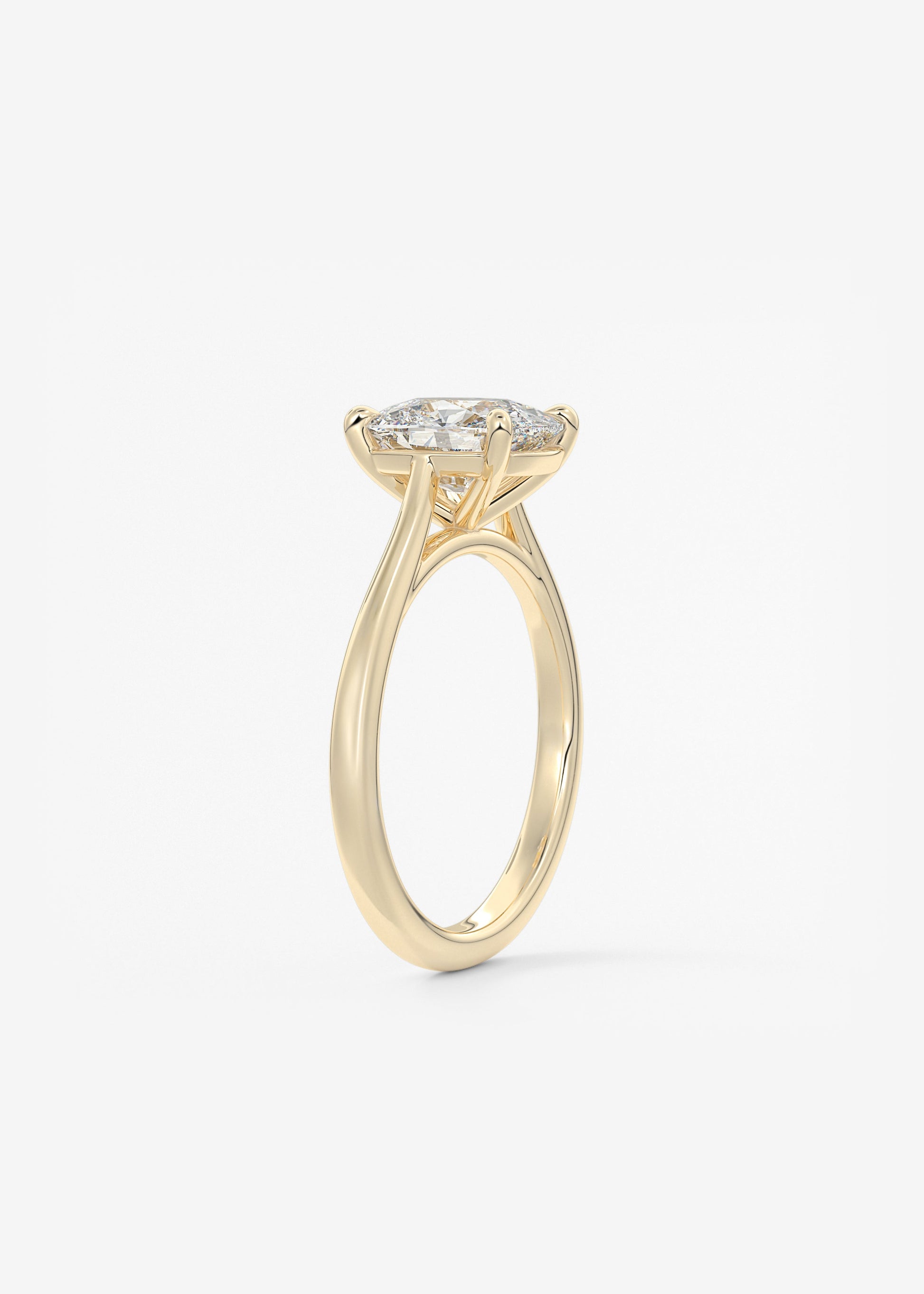 Oval Solitaire With Raised Basket Gallery Lab Grown Diamond Engagement Ring