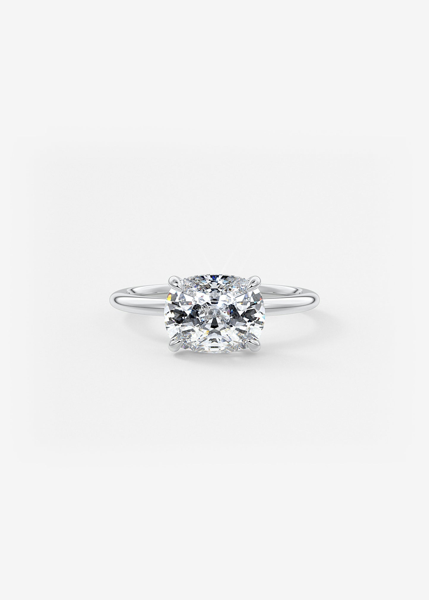Oval Solitaire With Raised Basket Gallery Lab Grown Diamond Engagement Ring