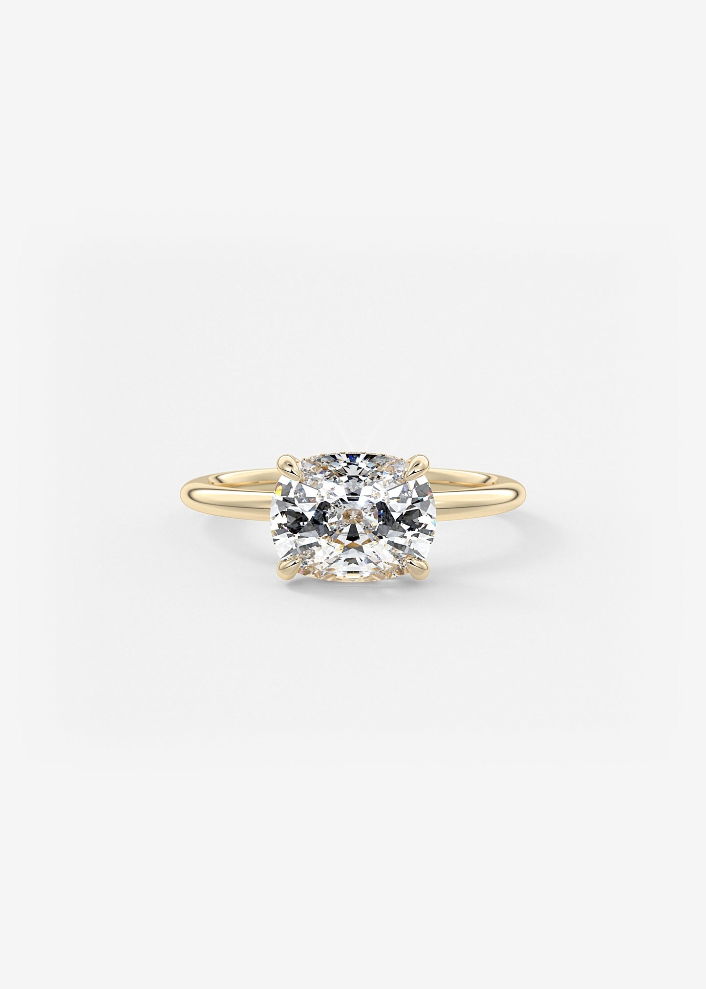 Oval Solitaire With Raised Basket Gallery Lab Grown Diamond Engagement Ring