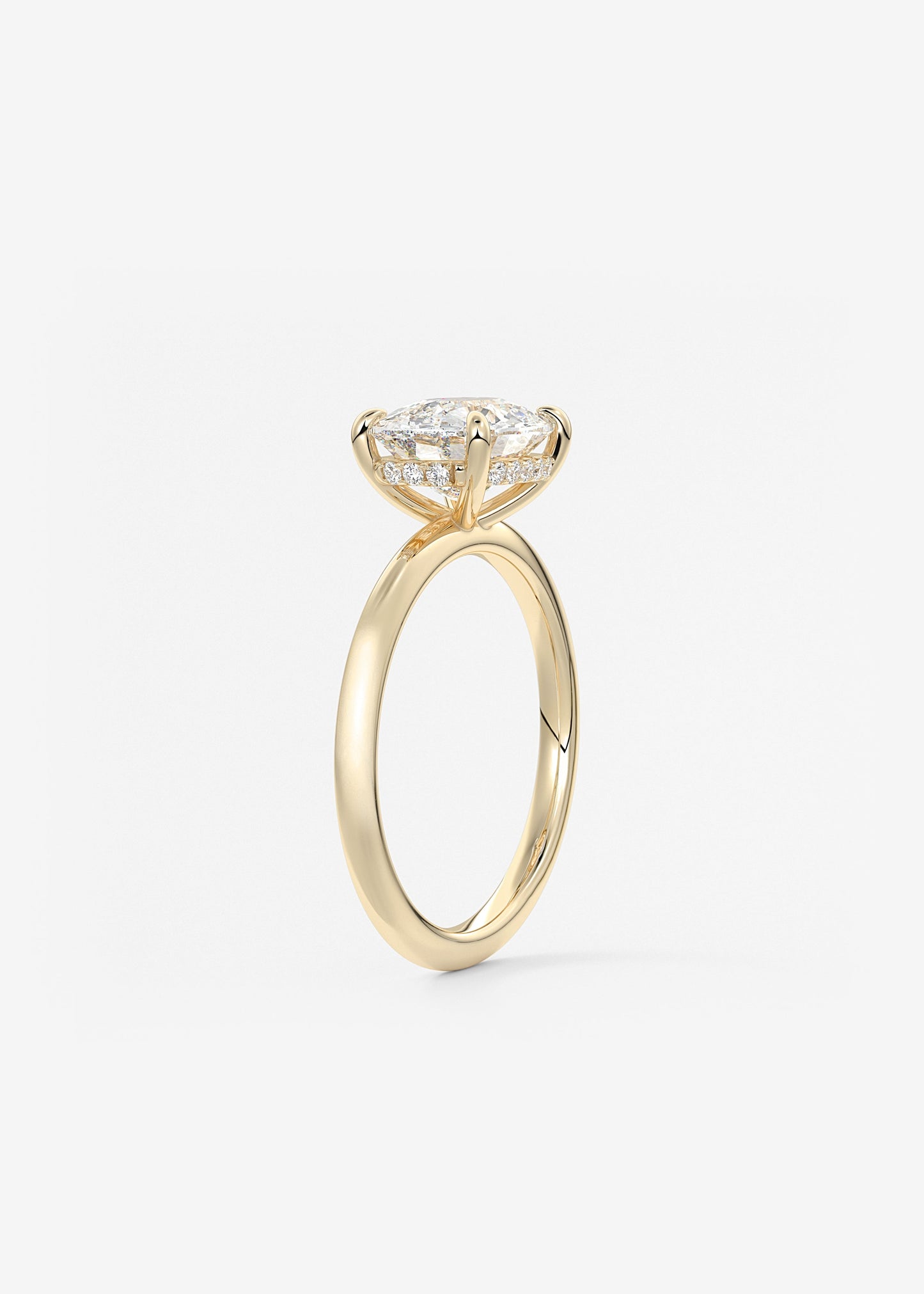 Oval Solitaire With Raised Basket Gallery Lab Grown Diamond Engagement Ring