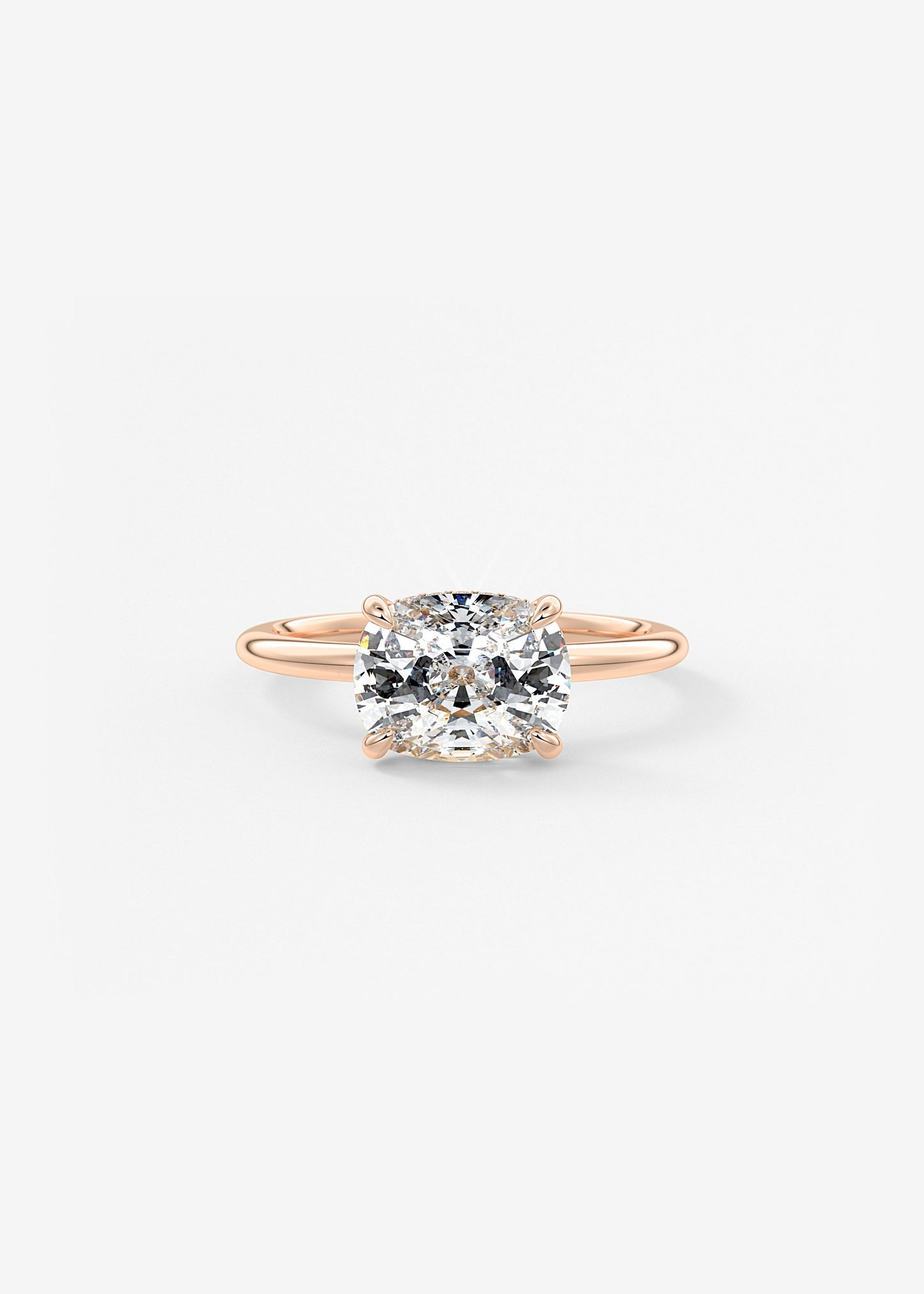 Oval Solitaire With Raised Basket Gallery Lab Grown Diamond Engagement Ring
