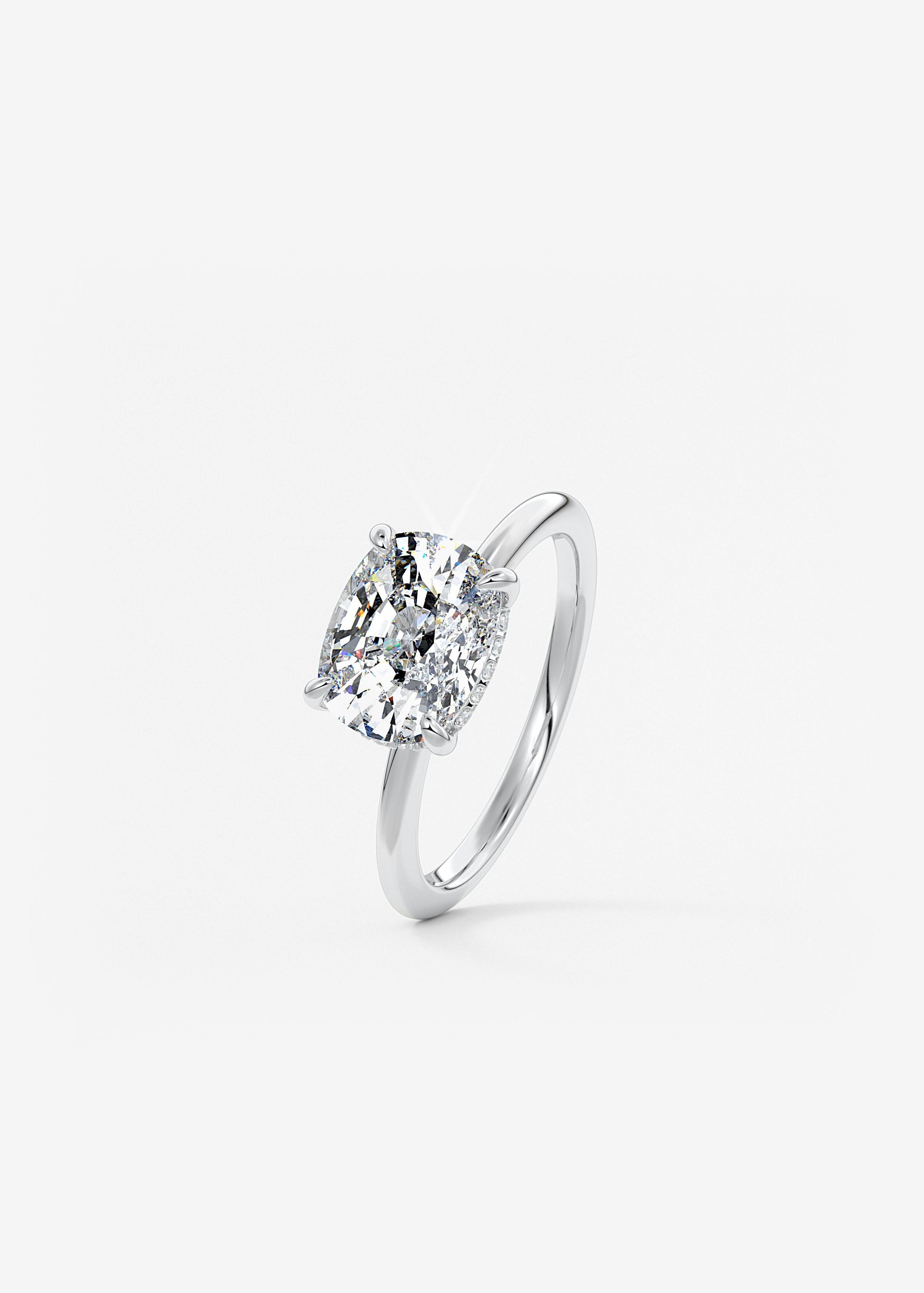 Oval Solitaire With Raised Basket Gallery Lab Grown Diamond Engagement Ring