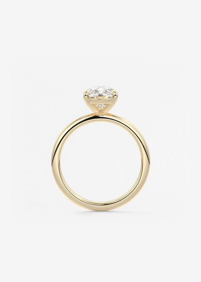 Oval Solitaire With Raised Basket Gallery Lab Grown Diamond Engagement Ring