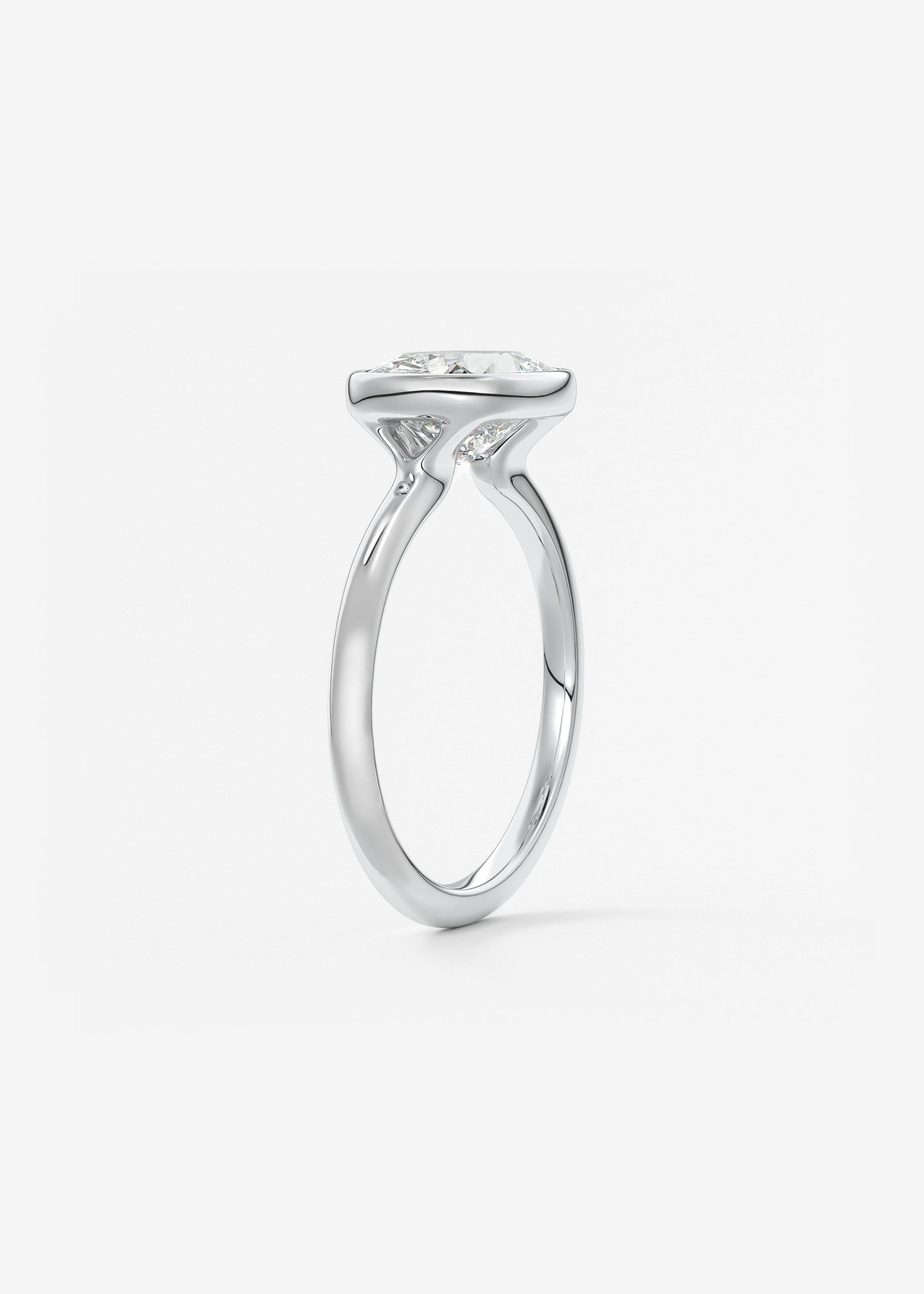 Oval Solitaire With Raised Basket Gallery Lab Grown Diamond Engagement Ring