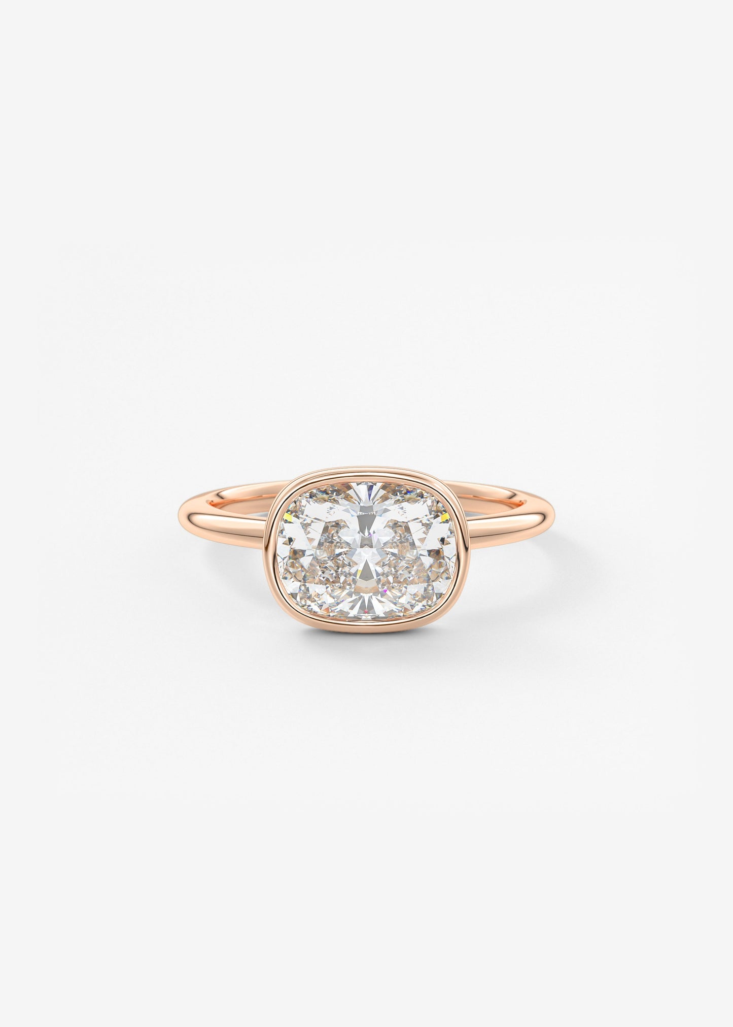 Oval Solitaire With Raised Basket Gallery Lab Grown Diamond Engagement Ring