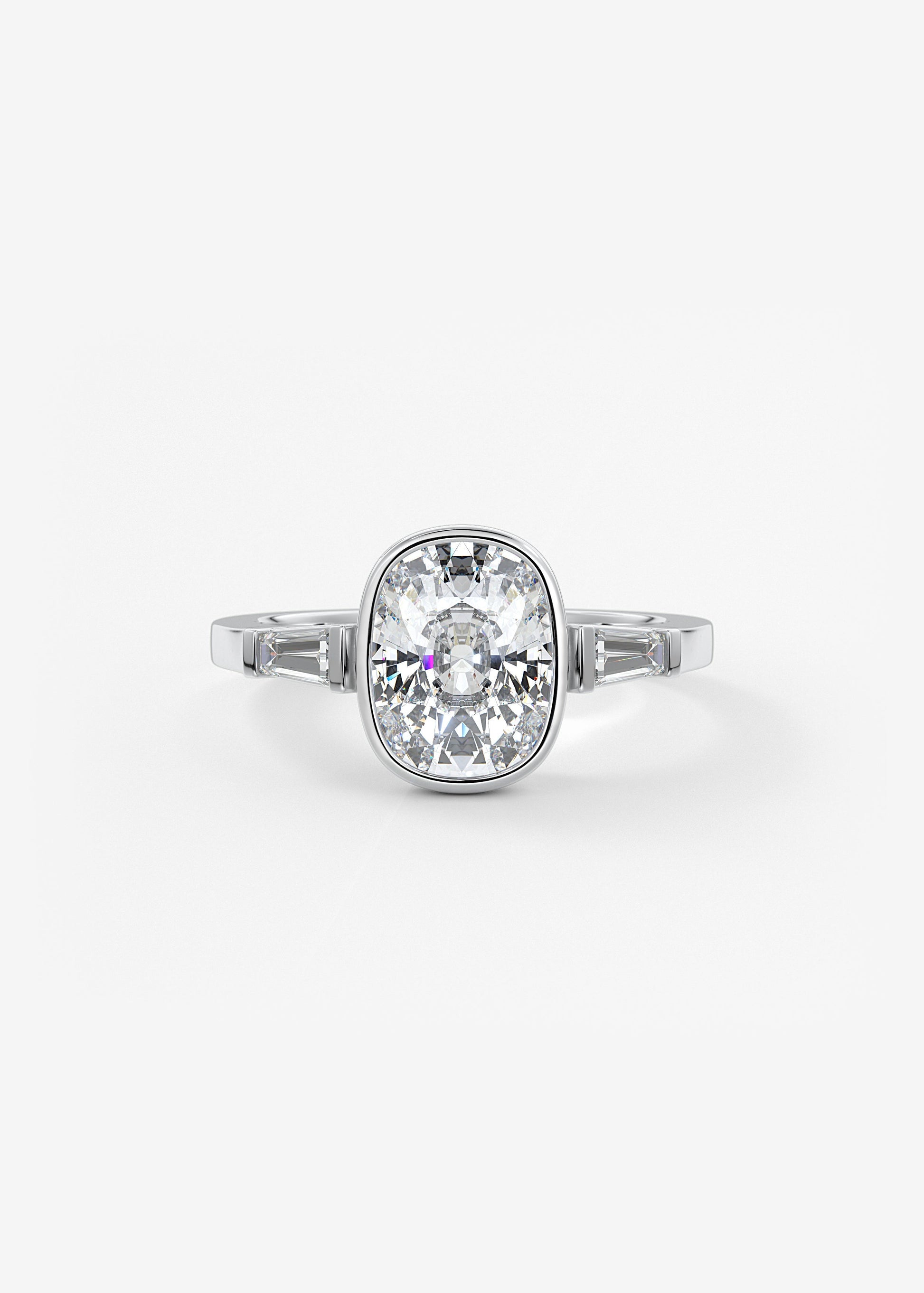 Oval Solitaire With Raised Basket Gallery Lab Grown Diamond Engagement Ring