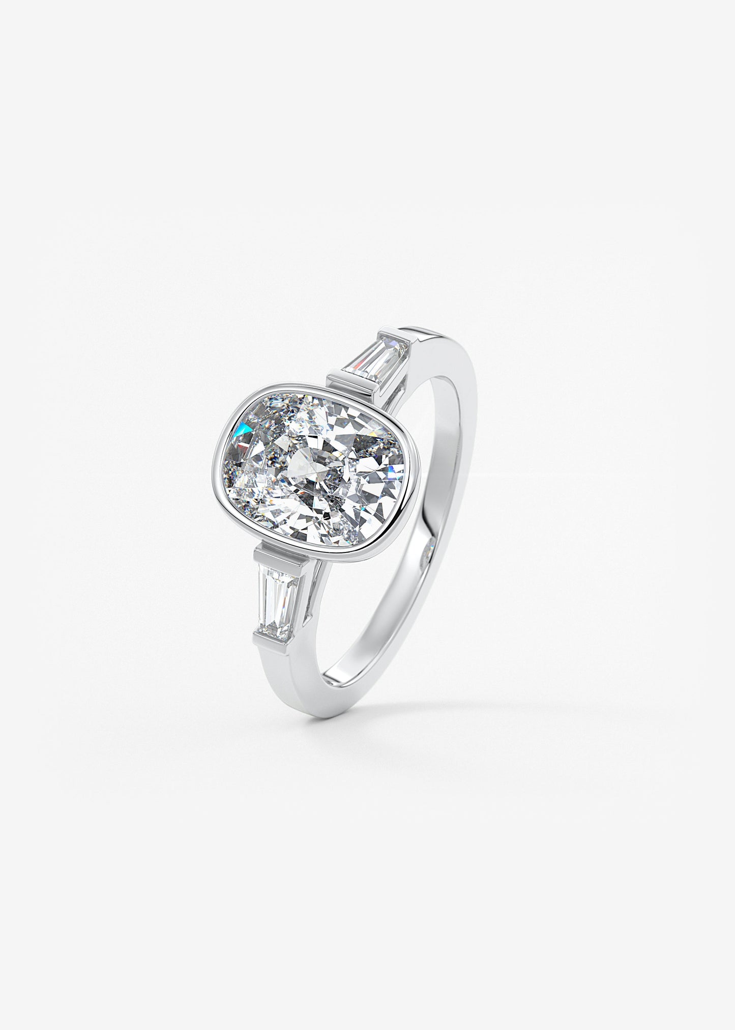 Oval Solitaire With Raised Basket Gallery Lab Grown Diamond Engagement Ring