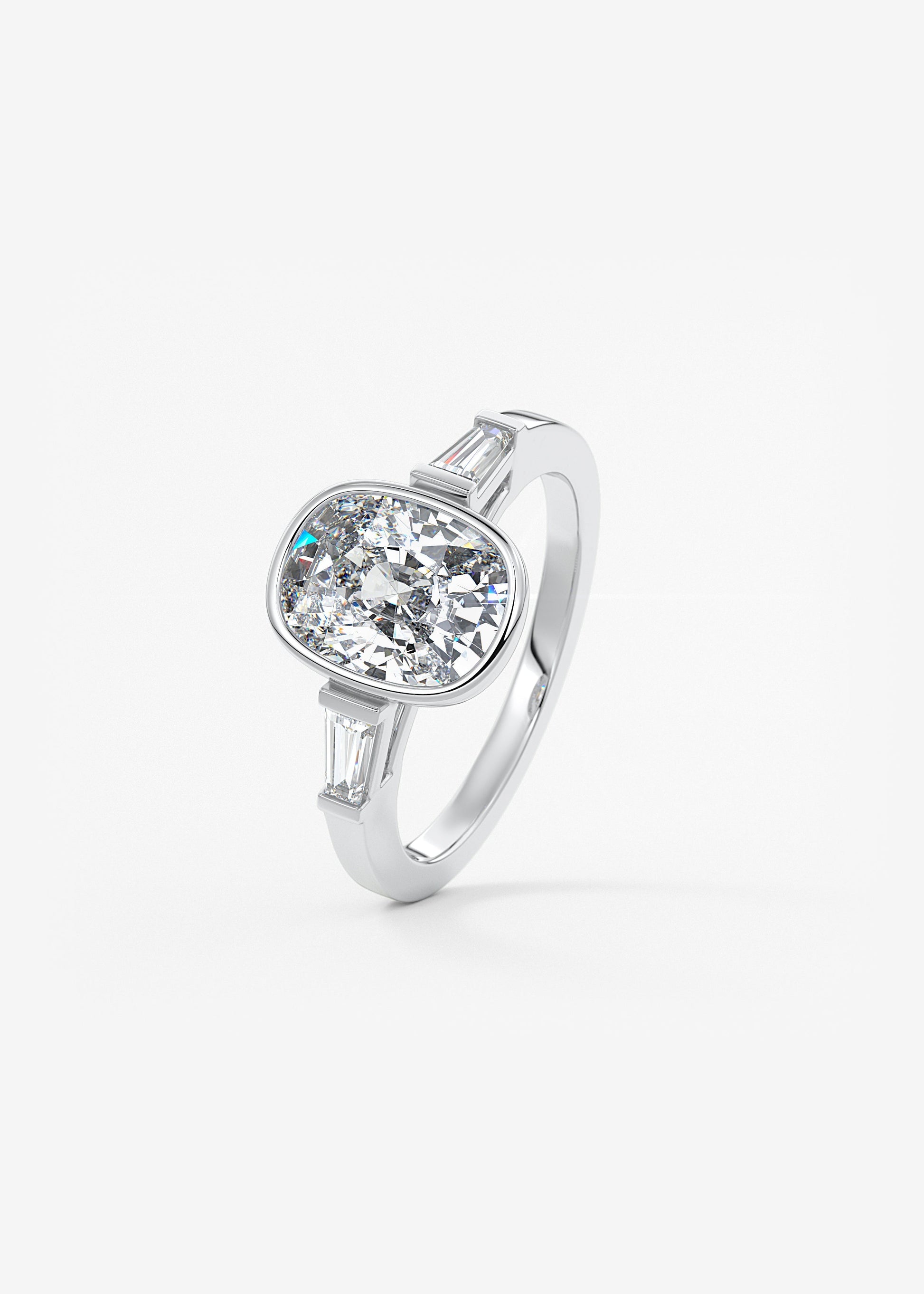 Oval Solitaire With Raised Basket Gallery Lab Grown Diamond Engagement Ring