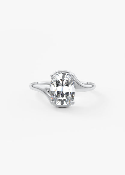 Oval Solitaire With Raised Basket Gallery Lab Grown Diamond Engagement Ring