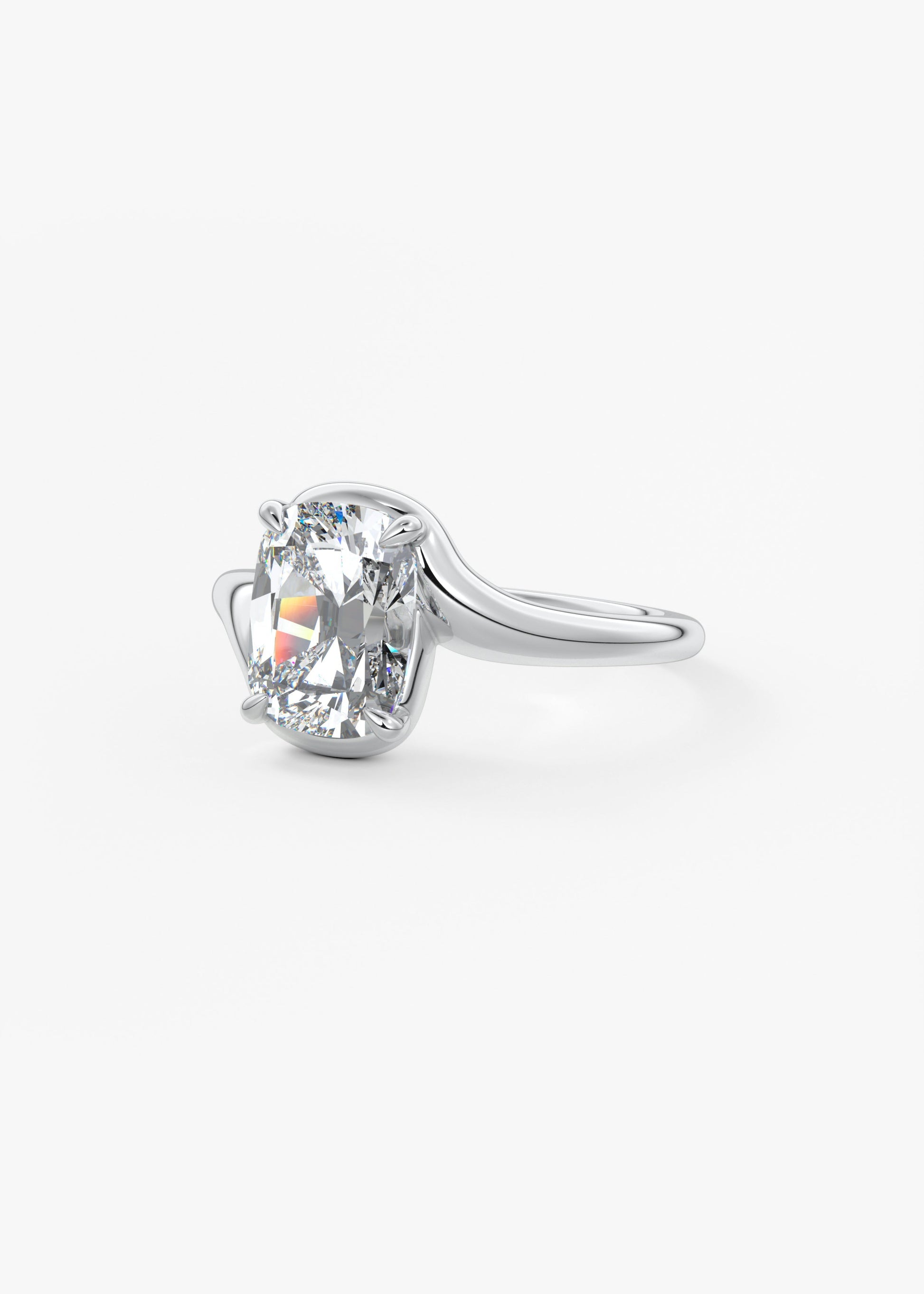 Oval Solitaire With Raised Basket Gallery Lab Grown Diamond Engagement Ring