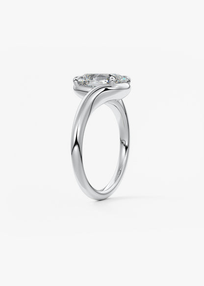 Oval Solitaire With Raised Basket Gallery Lab Grown Diamond Engagement Ring