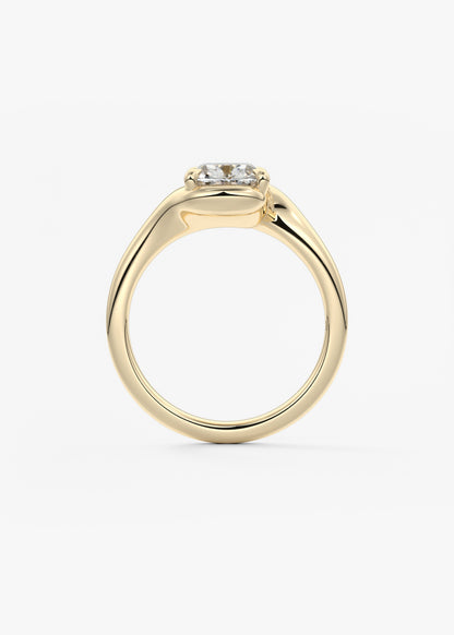 Oval Solitaire With Raised Basket Gallery Lab Grown Diamond Engagement Ring
