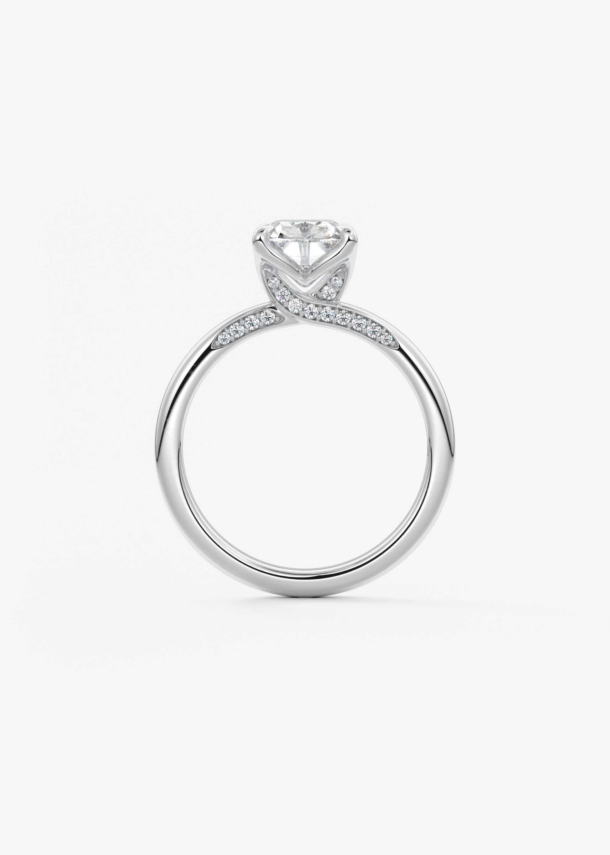 Oval Solitaire With Raised Basket Gallery Lab Grown Diamond Engagement Ring