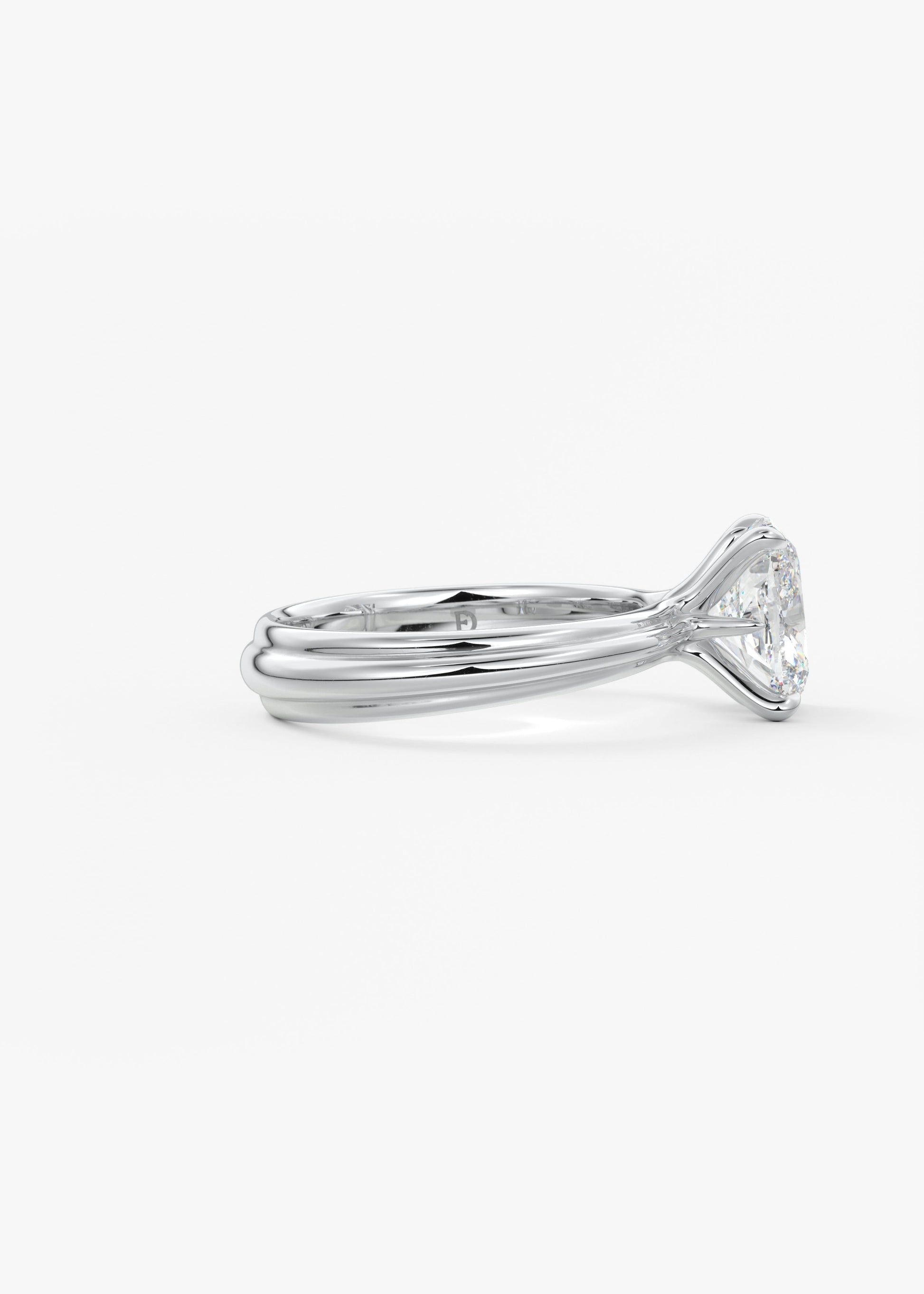 Oval Solitaire With Raised Basket Gallery Lab Grown Diamond Engagement Ring