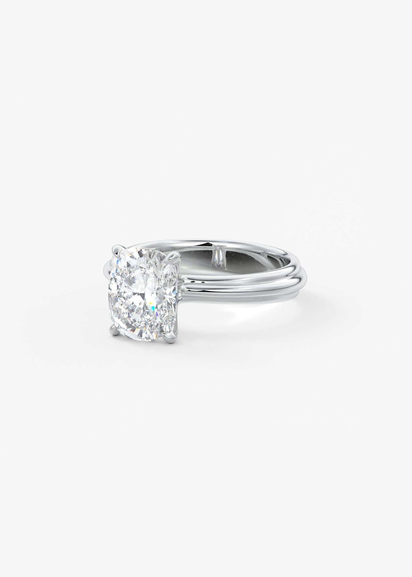 Oval Solitaire With Raised Basket Gallery Lab Grown Diamond Engagement Ring
