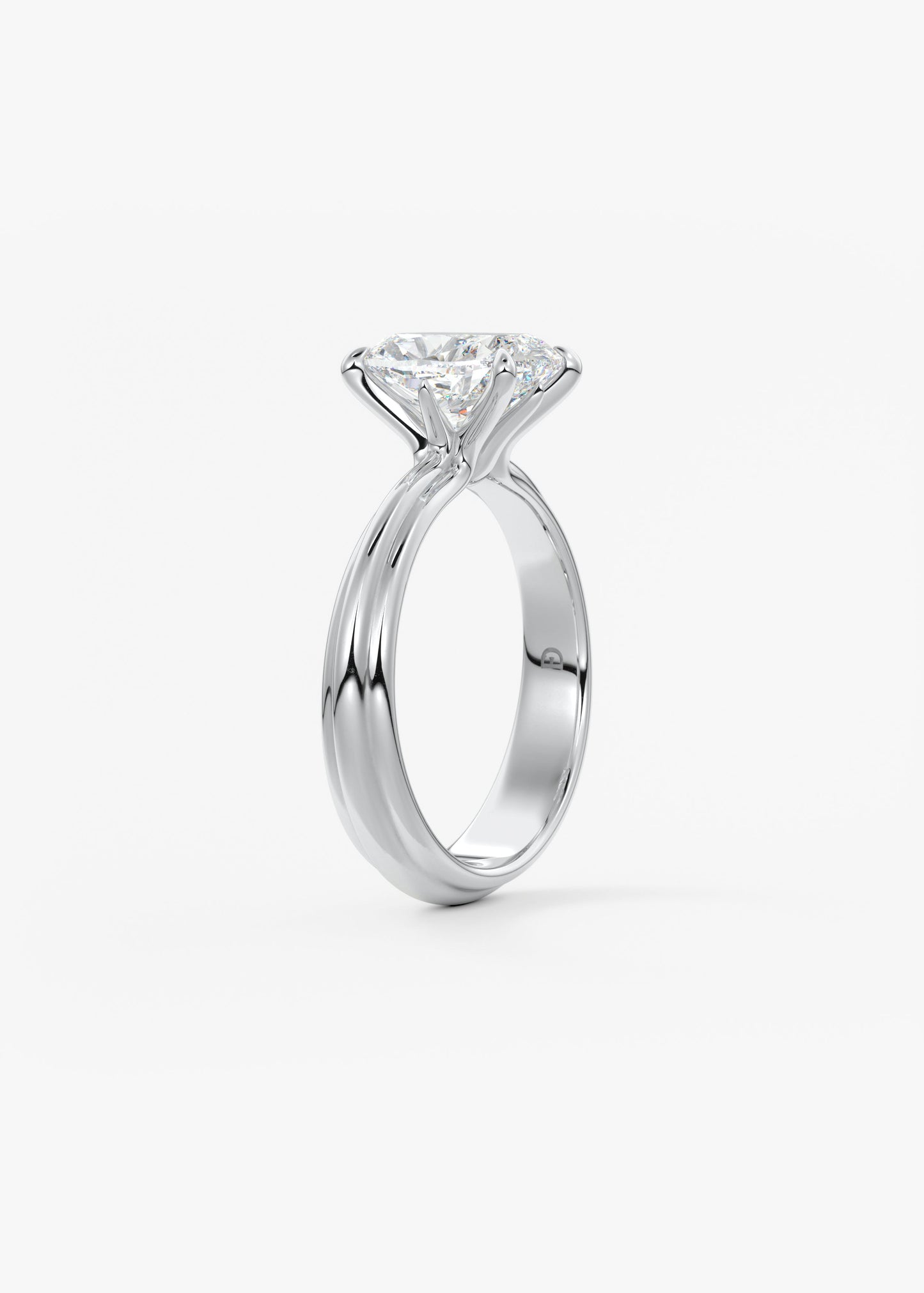 Oval Solitaire With Raised Basket Gallery Lab Grown Diamond Engagement Ring