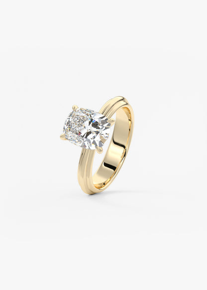 Oval Solitaire With Raised Basket Gallery Lab Grown Diamond Engagement Ring