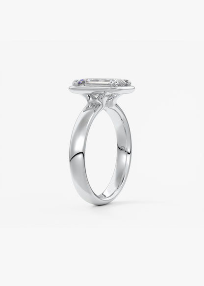 Oval Solitaire With Raised Basket Gallery Lab Grown Diamond Engagement Ring