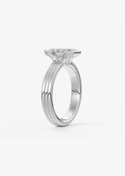 Oval Solitaire With Raised Basket Gallery Lab Grown Diamond Engagement Ring