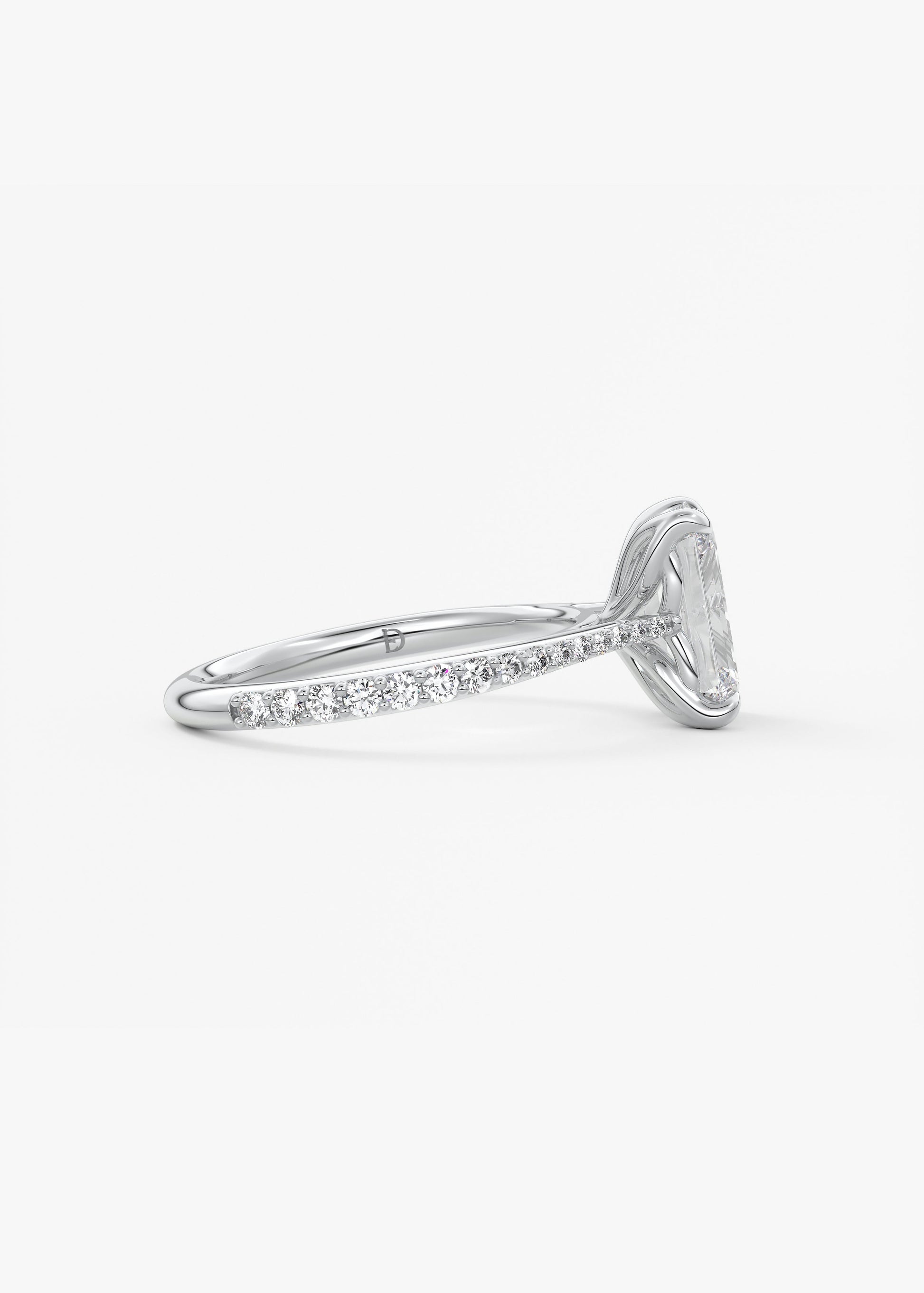 Oval Solitaire With Raised Basket Gallery Lab Grown Diamond Engagement Ring
