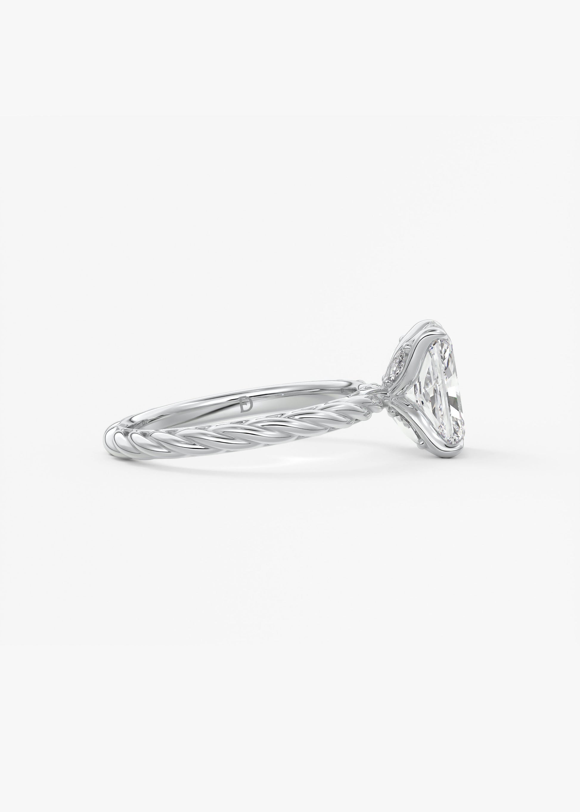 Oval Solitaire With Raised Basket Gallery Lab Grown Diamond Engagement Ring