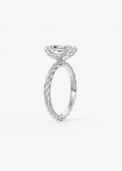 Oval Solitaire With Raised Basket Gallery Lab Grown Diamond Engagement Ring