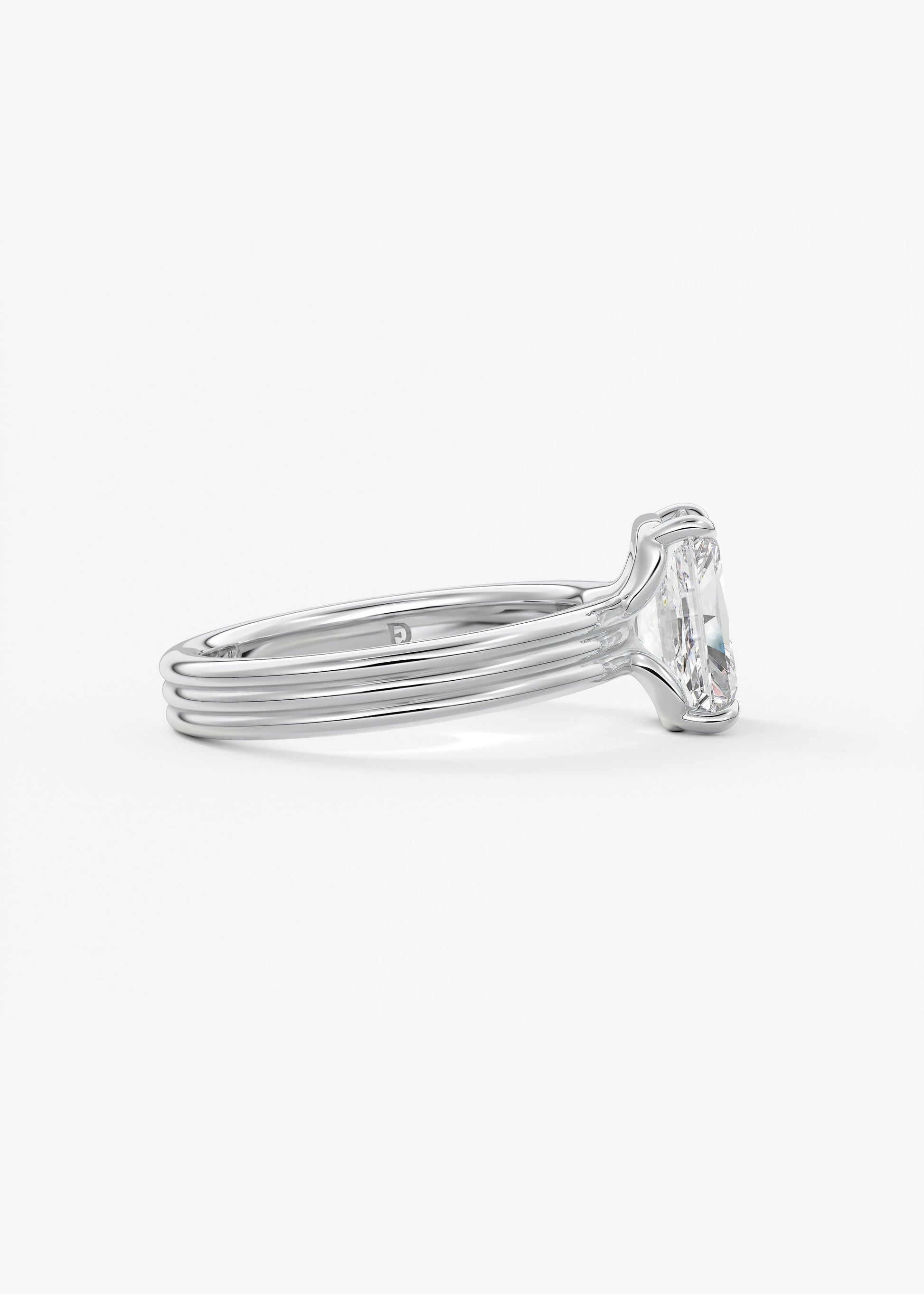 Oval Solitaire With Raised Basket Gallery Lab Grown Diamond Engagement Ring