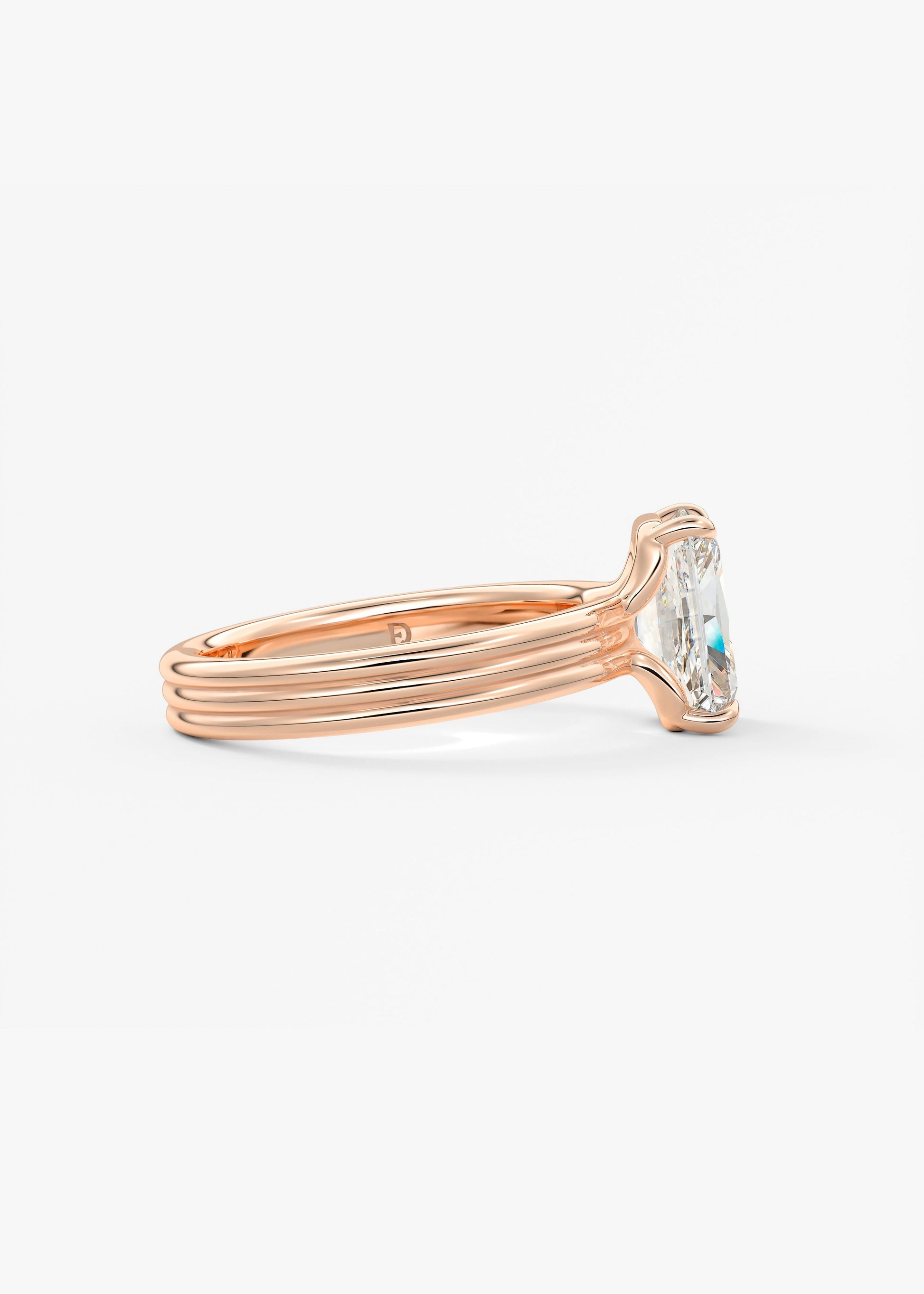 Oval Solitaire With Raised Basket Gallery Lab Grown Diamond Engagement Ring