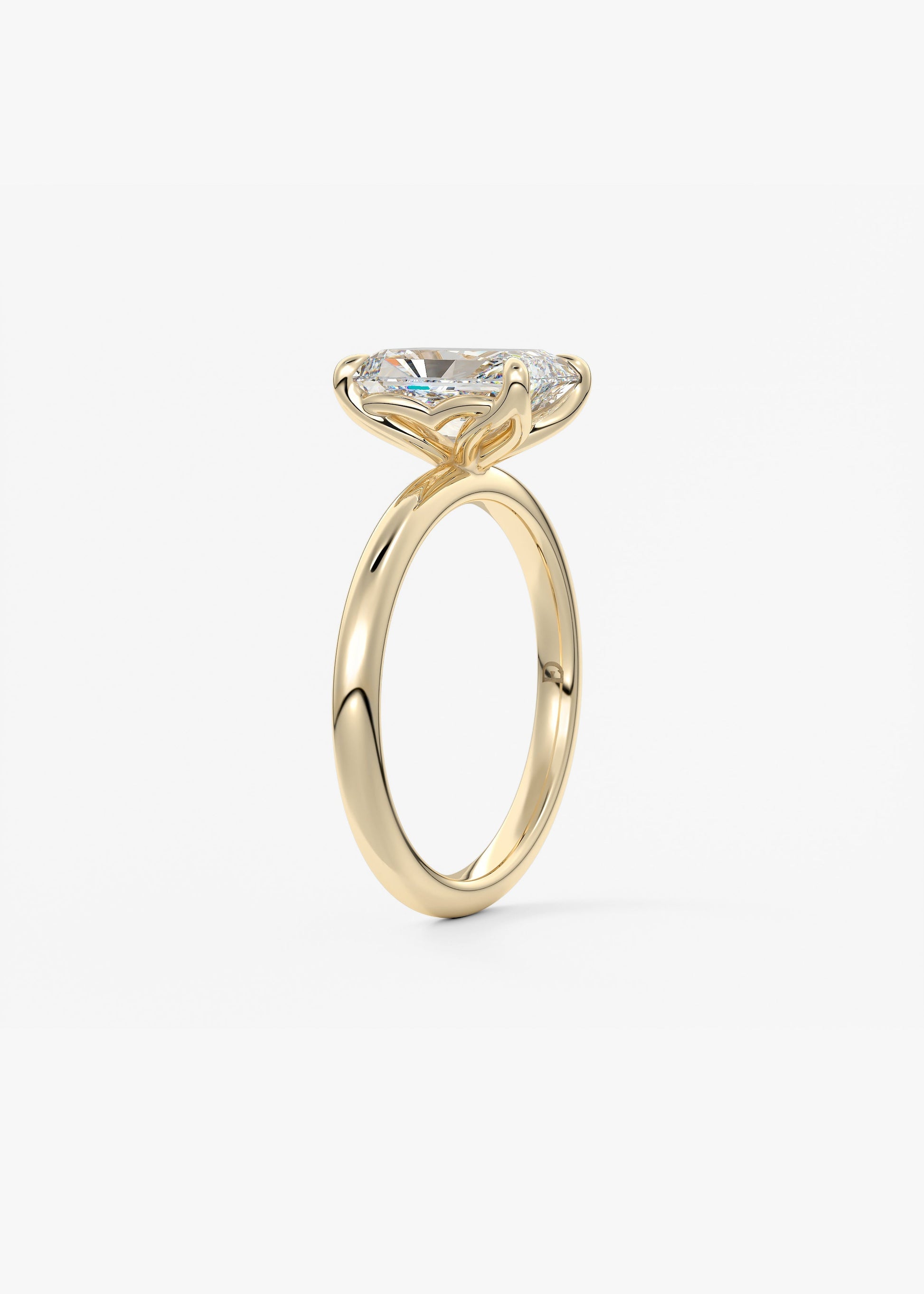 Oval Solitaire With Raised Basket Gallery Lab Grown Diamond Engagement Ring