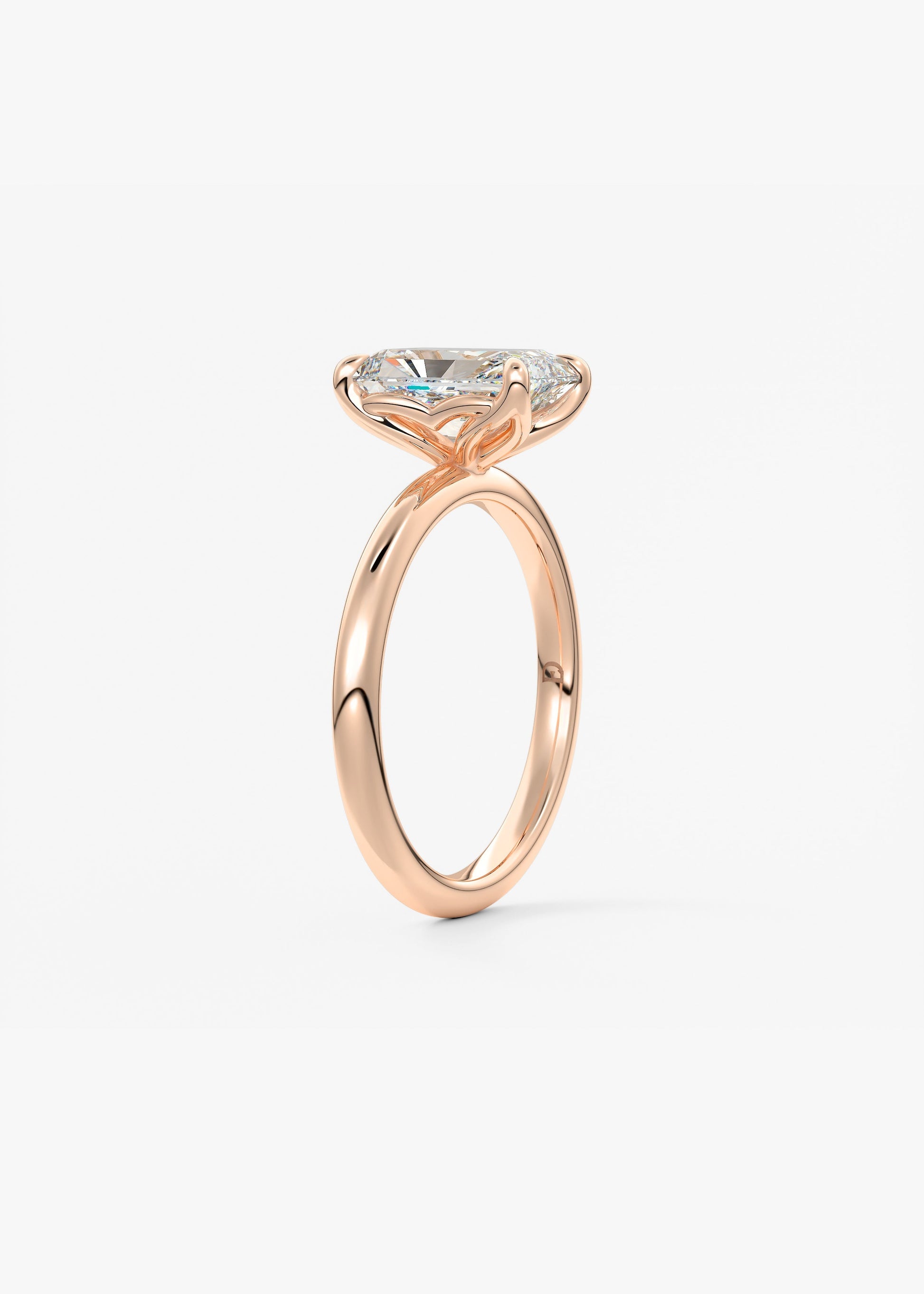 Oval Solitaire With Raised Basket Gallery Lab Grown Diamond Engagement Ring