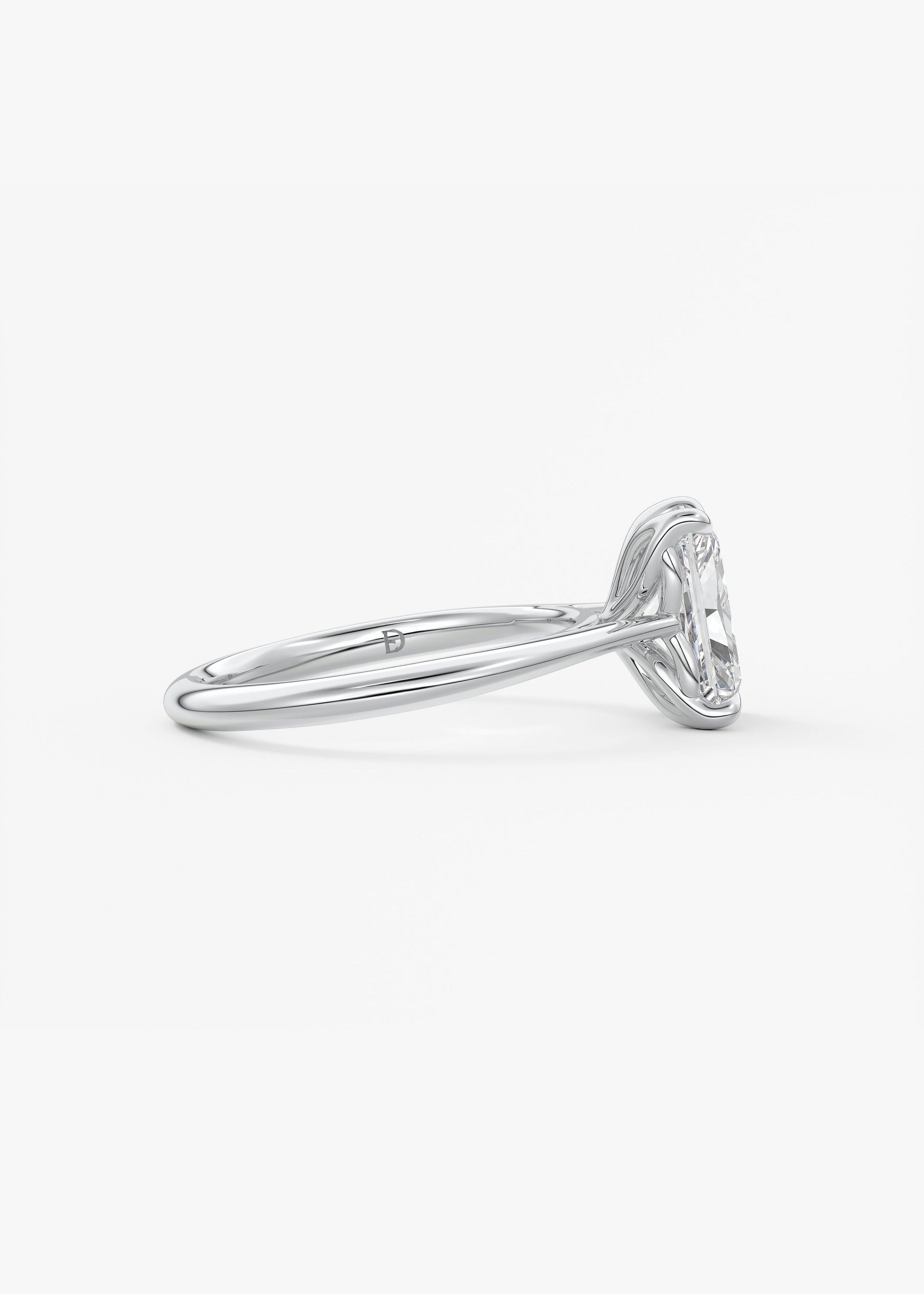Oval Solitaire With Raised Basket Gallery Lab Grown Diamond Engagement Ring