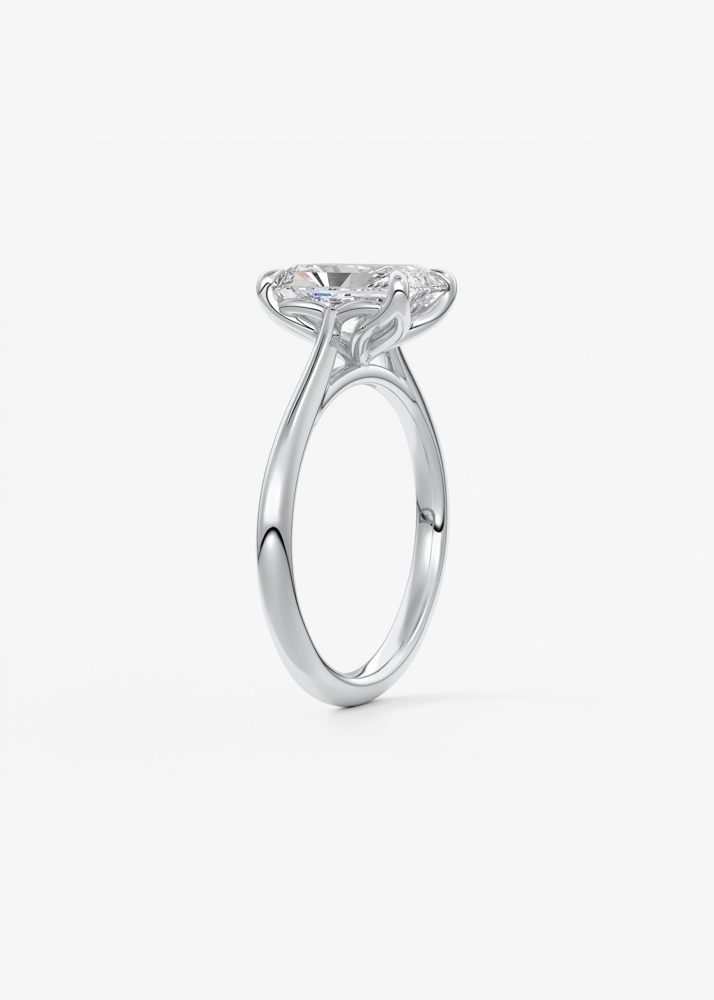 Oval Solitaire With Raised Basket Gallery Lab Grown Diamond Engagement Ring