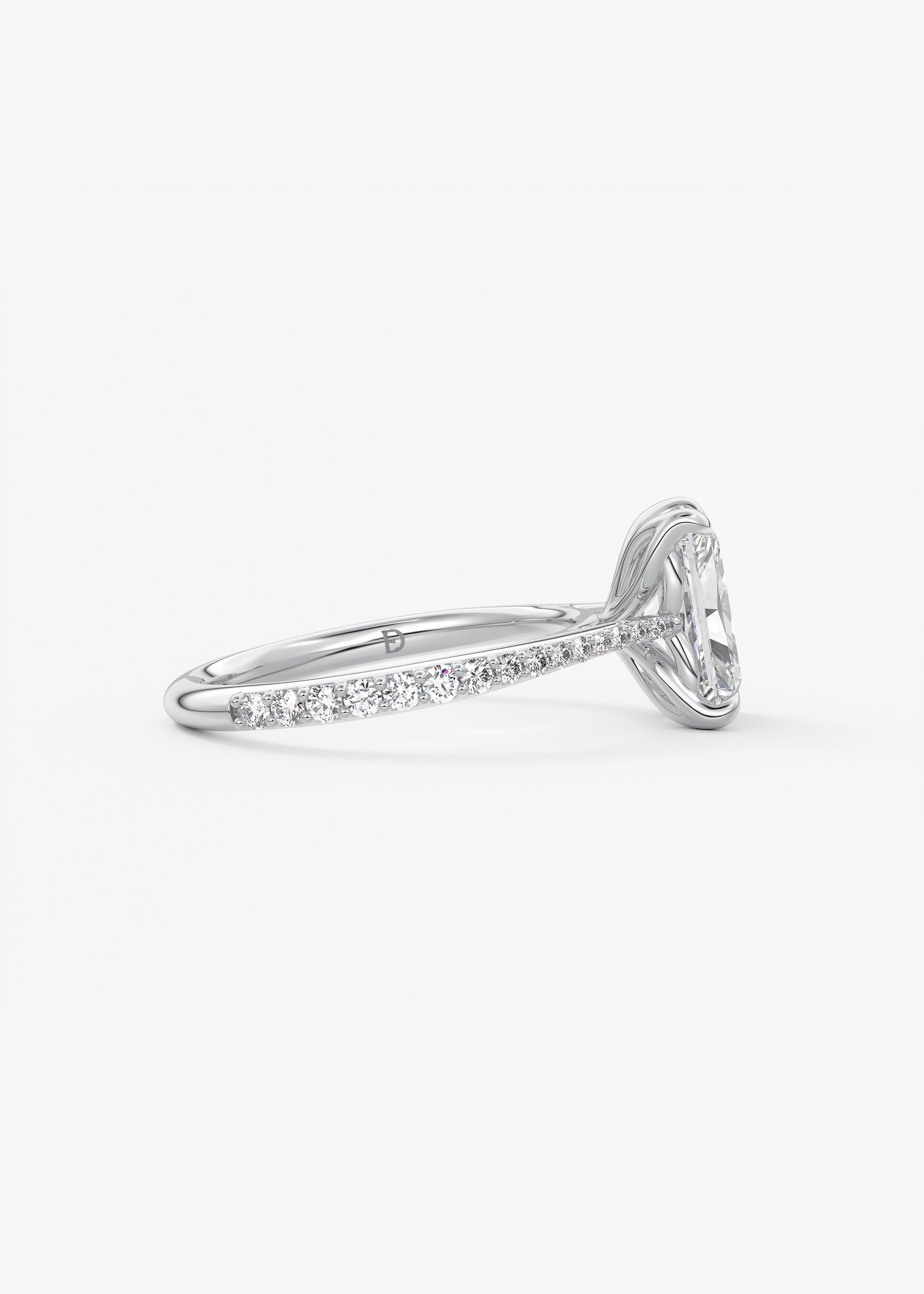 Oval Solitaire With Raised Basket Gallery Lab Grown Diamond Engagement Ring