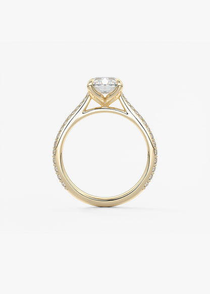 Oval Solitaire With Raised Basket Gallery Lab Grown Diamond Engagement Ring