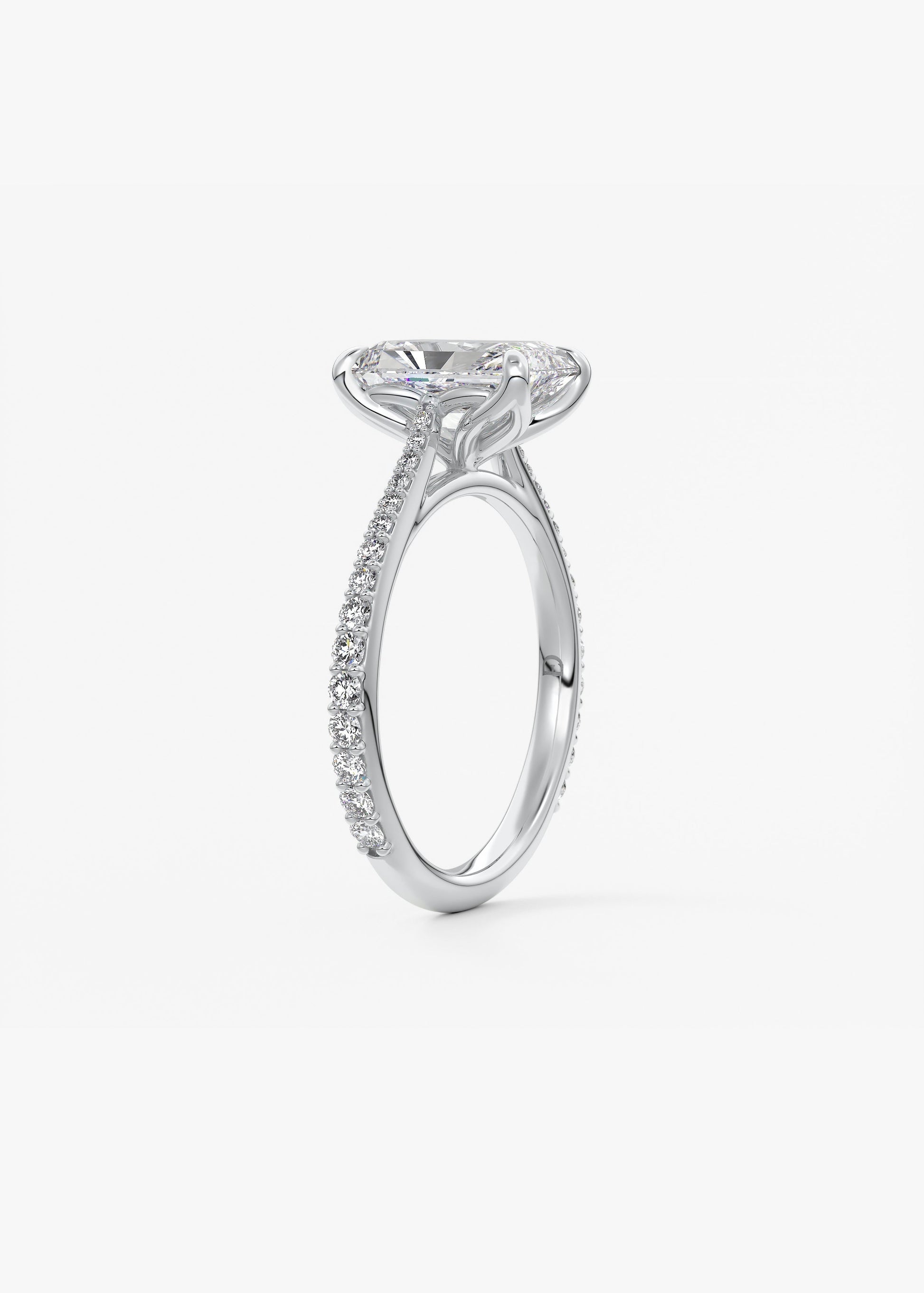 Oval Solitaire With Raised Basket Gallery Lab Grown Diamond Engagement Ring