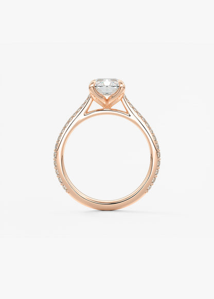 Oval Solitaire With Raised Basket Gallery Lab Grown Diamond Engagement Ring