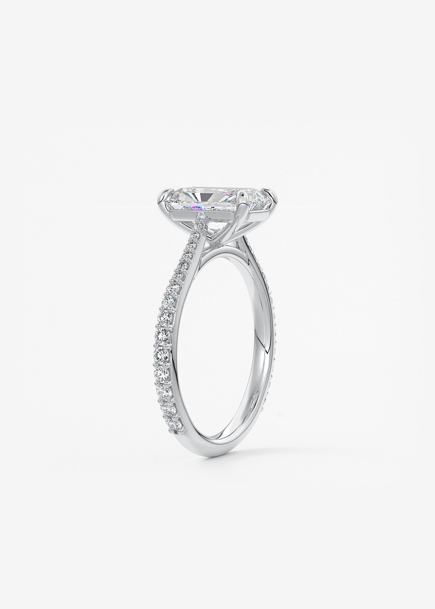 Oval Solitaire With Raised Basket Gallery Lab Grown Diamond Engagement Ring