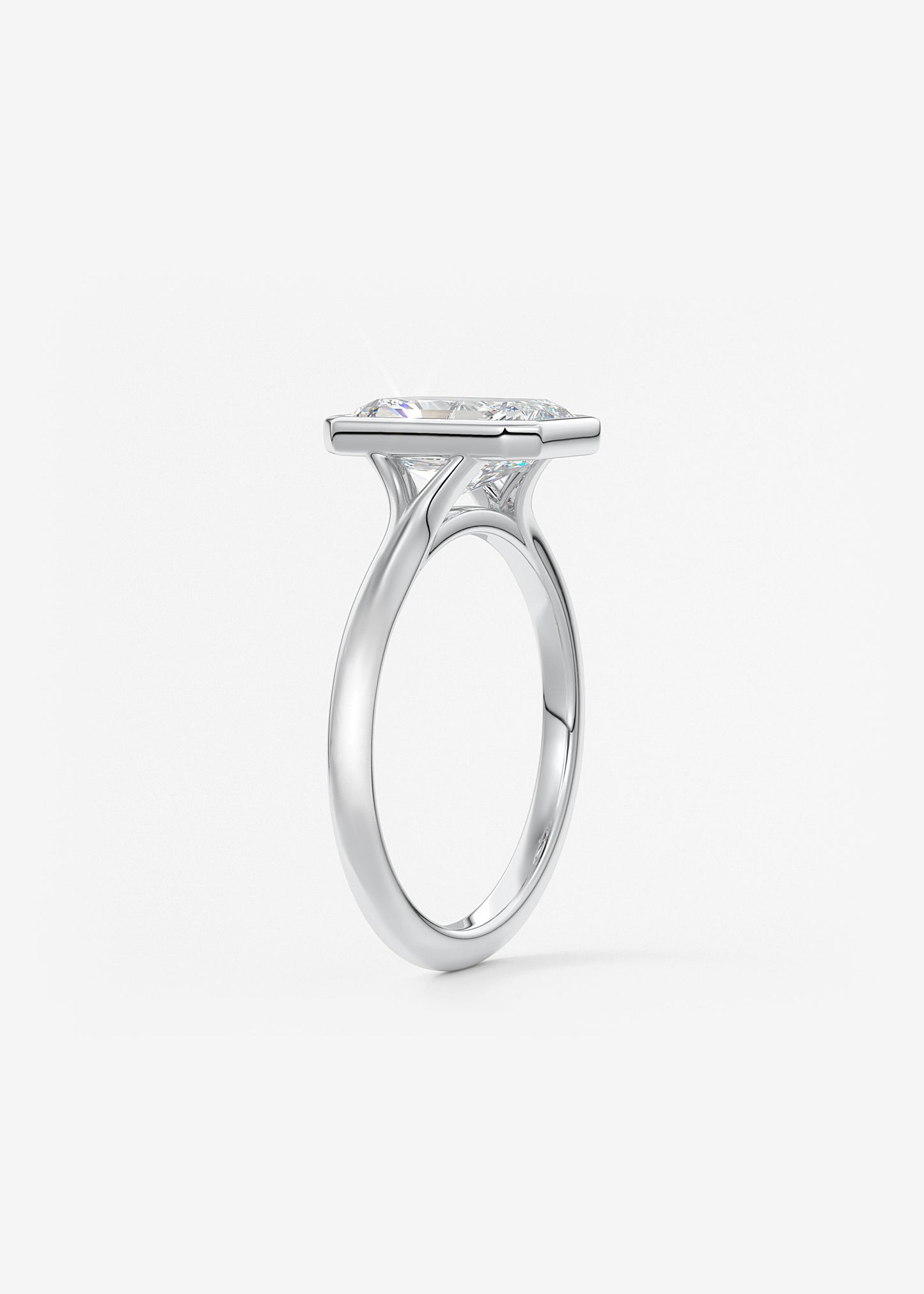 Oval Solitaire With Raised Basket Gallery Lab Grown Diamond Engagement Ring