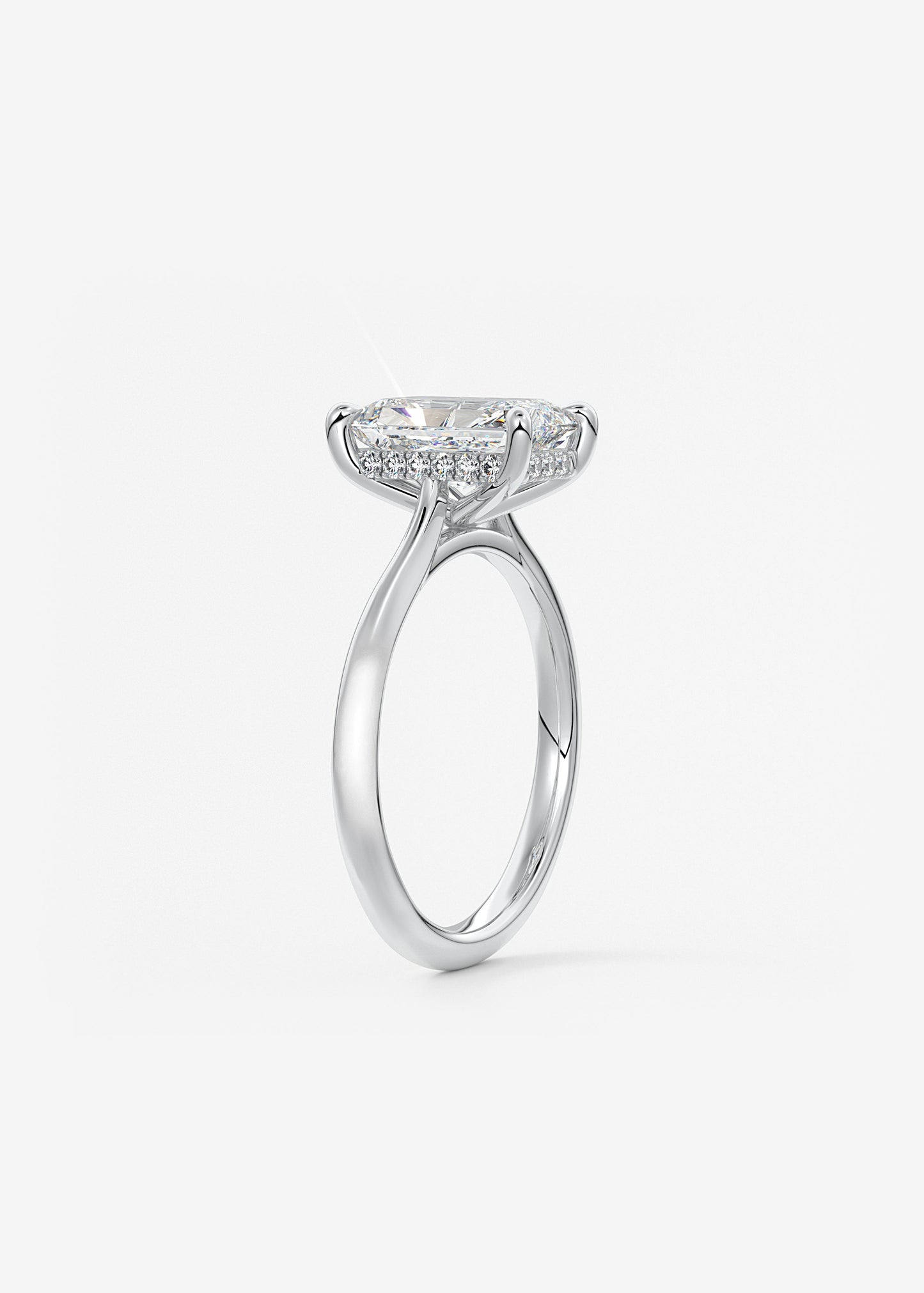 Oval Solitaire With Raised Basket Gallery Lab Grown Diamond Engagement Ring